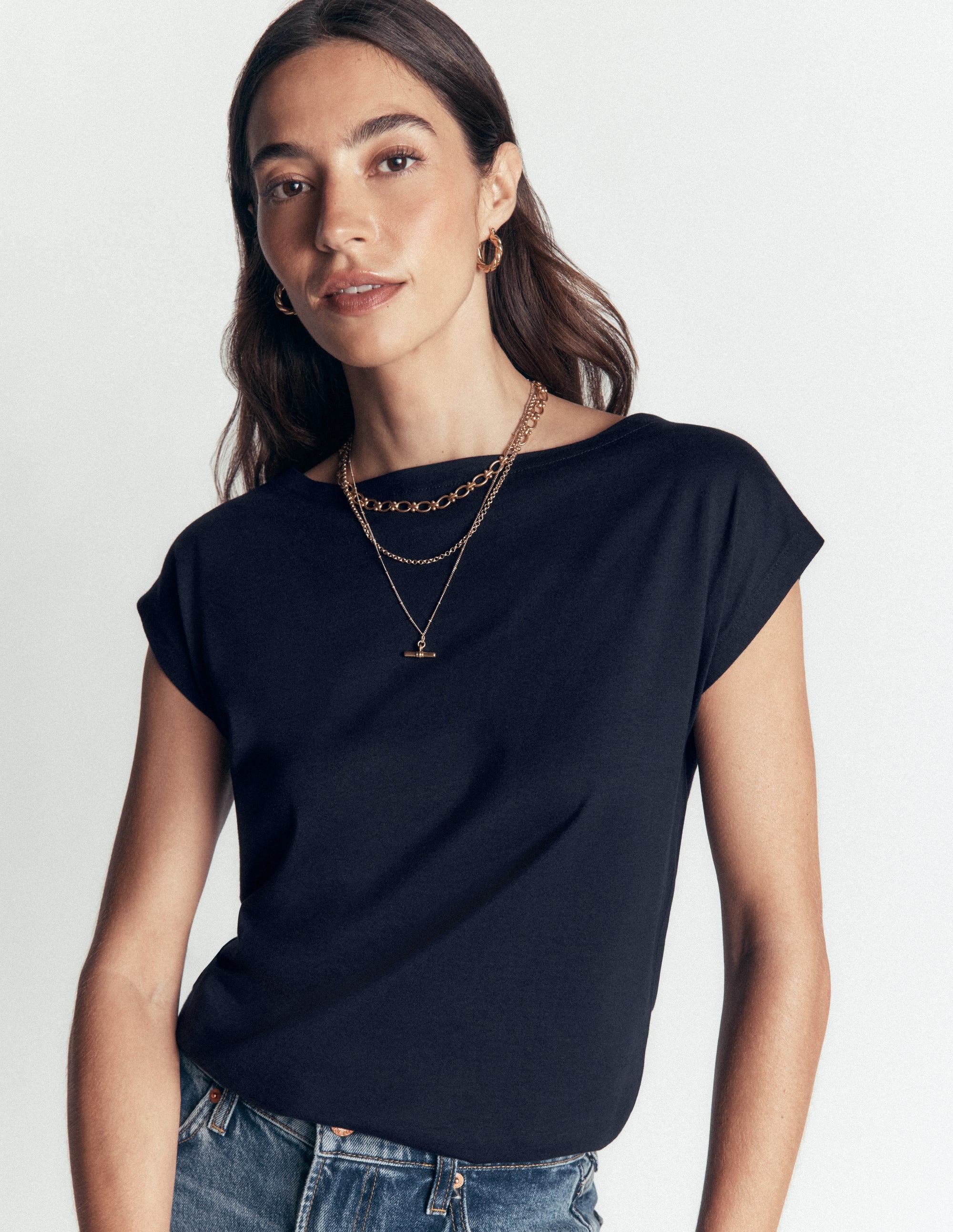 Supersoft Slash Neck T-Shirt-French Navy (19-3921 TCX) - Image 4