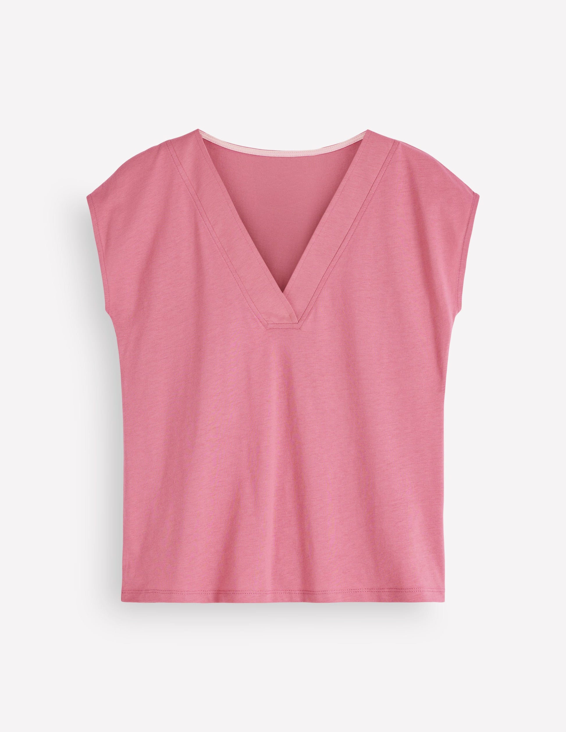 Imi Supersoft V-neck T-shirt-Pink Heather-5