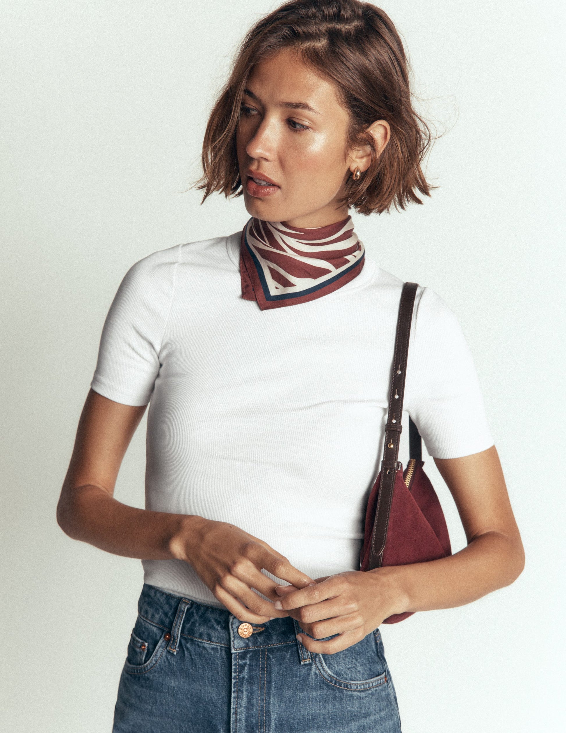 Ribbed Cotton T-Shirt-White-3