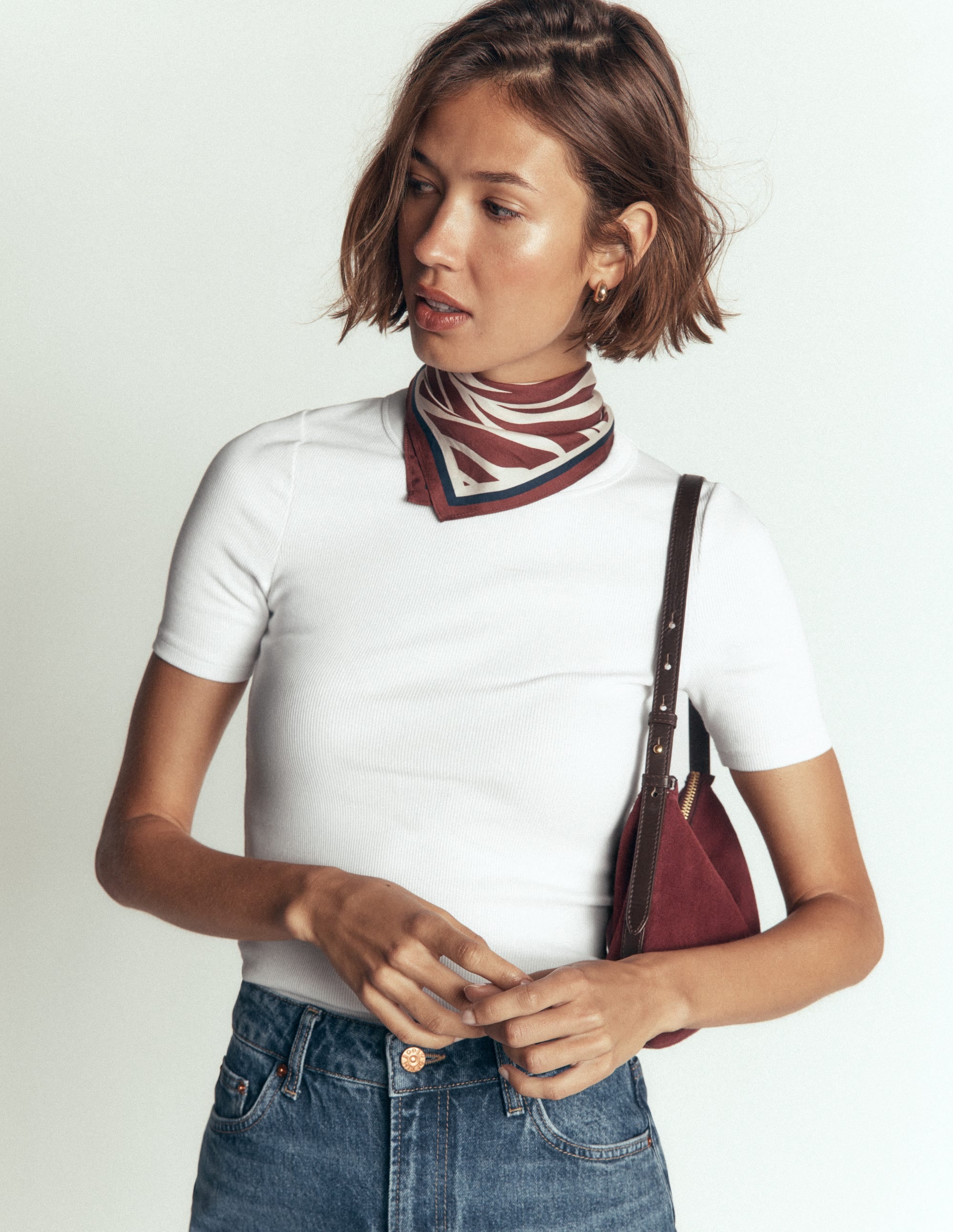 Ribbed Cotton T-Shirt-White - Image 3