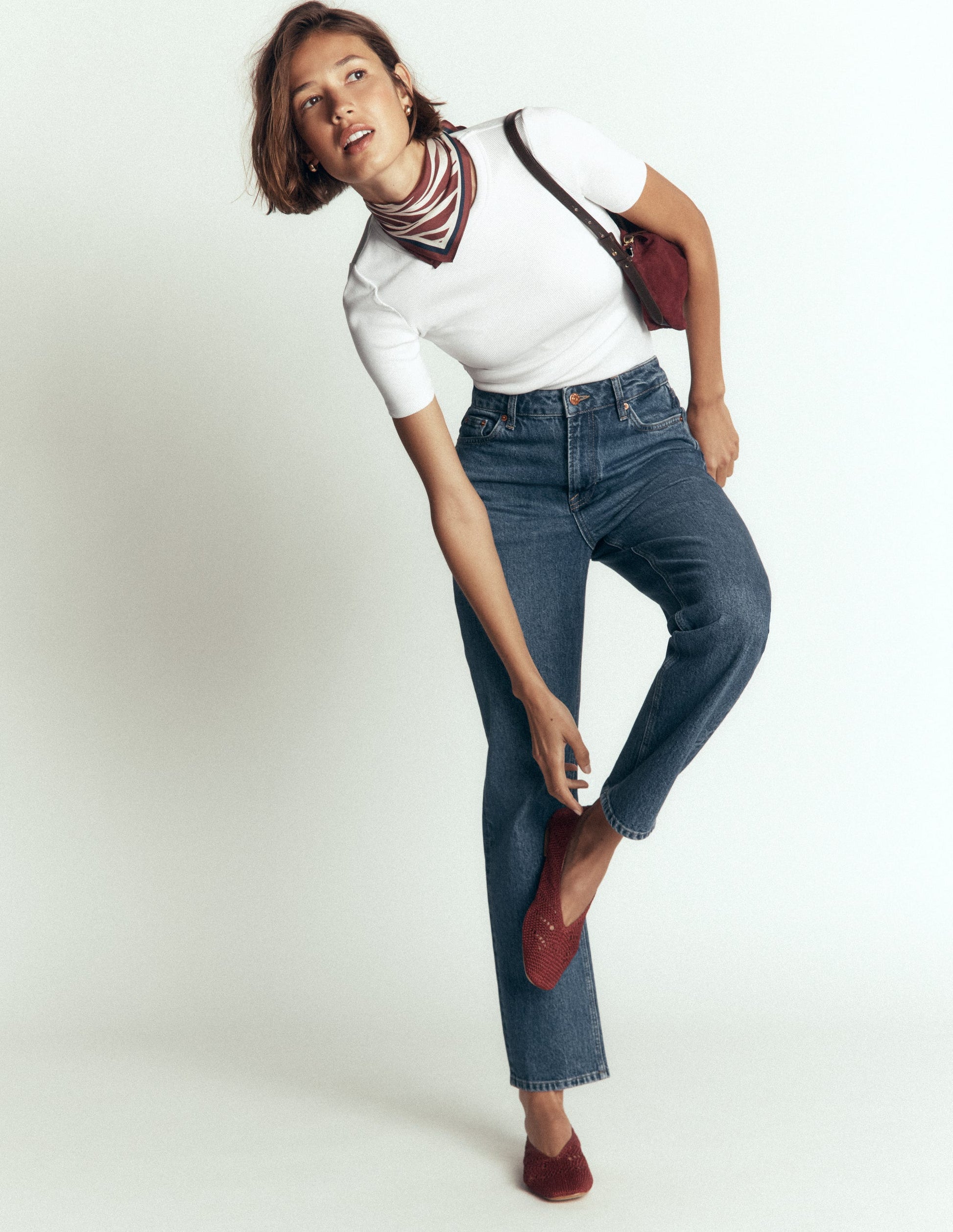 Ribbed Cotton T-Shirt-White-4