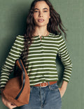 Iris Puff Sleeve Mariner-Chive/Ivory Stripe