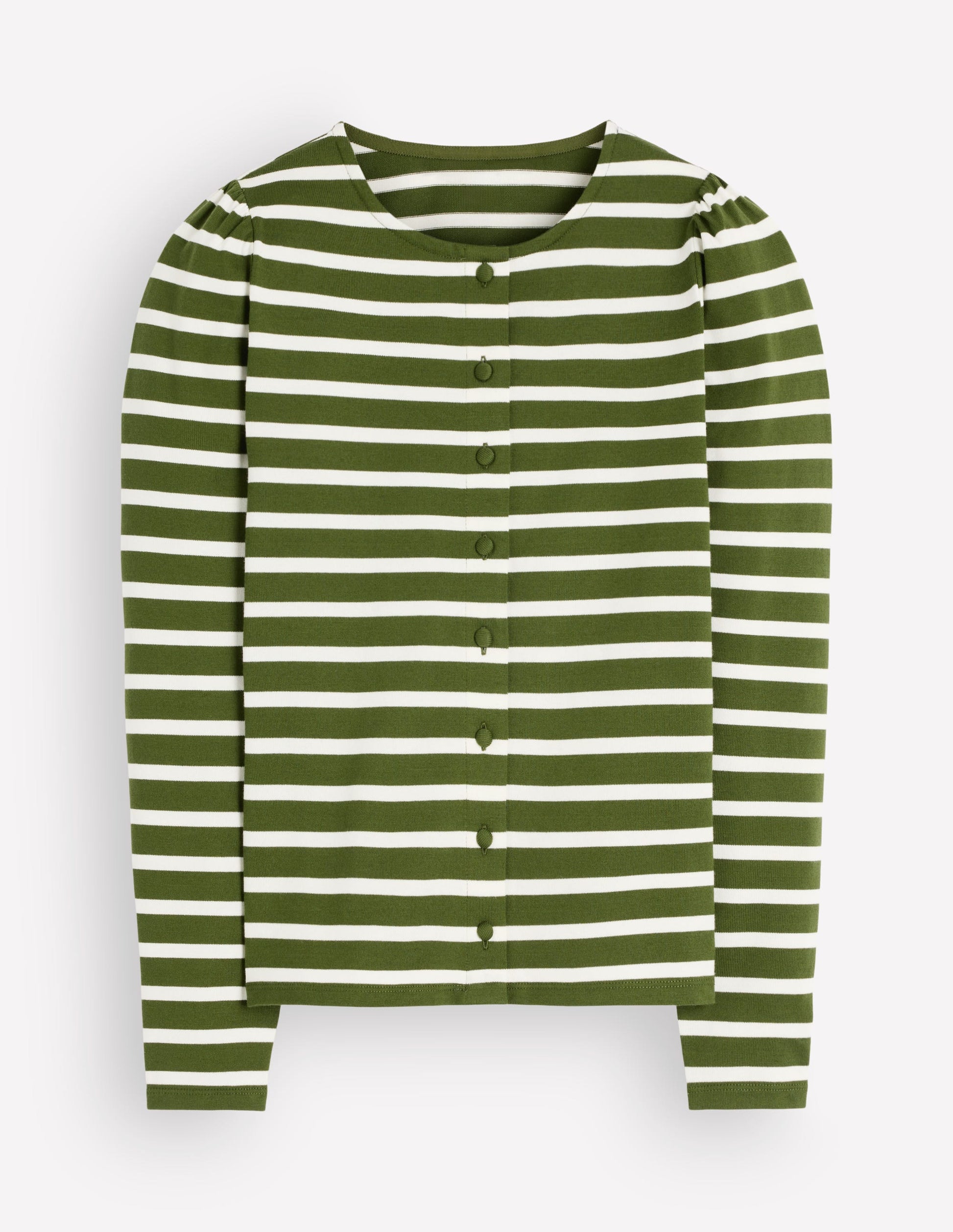 Iris Puff Sleeve Mariner-Chive and Ivory Stripe-5