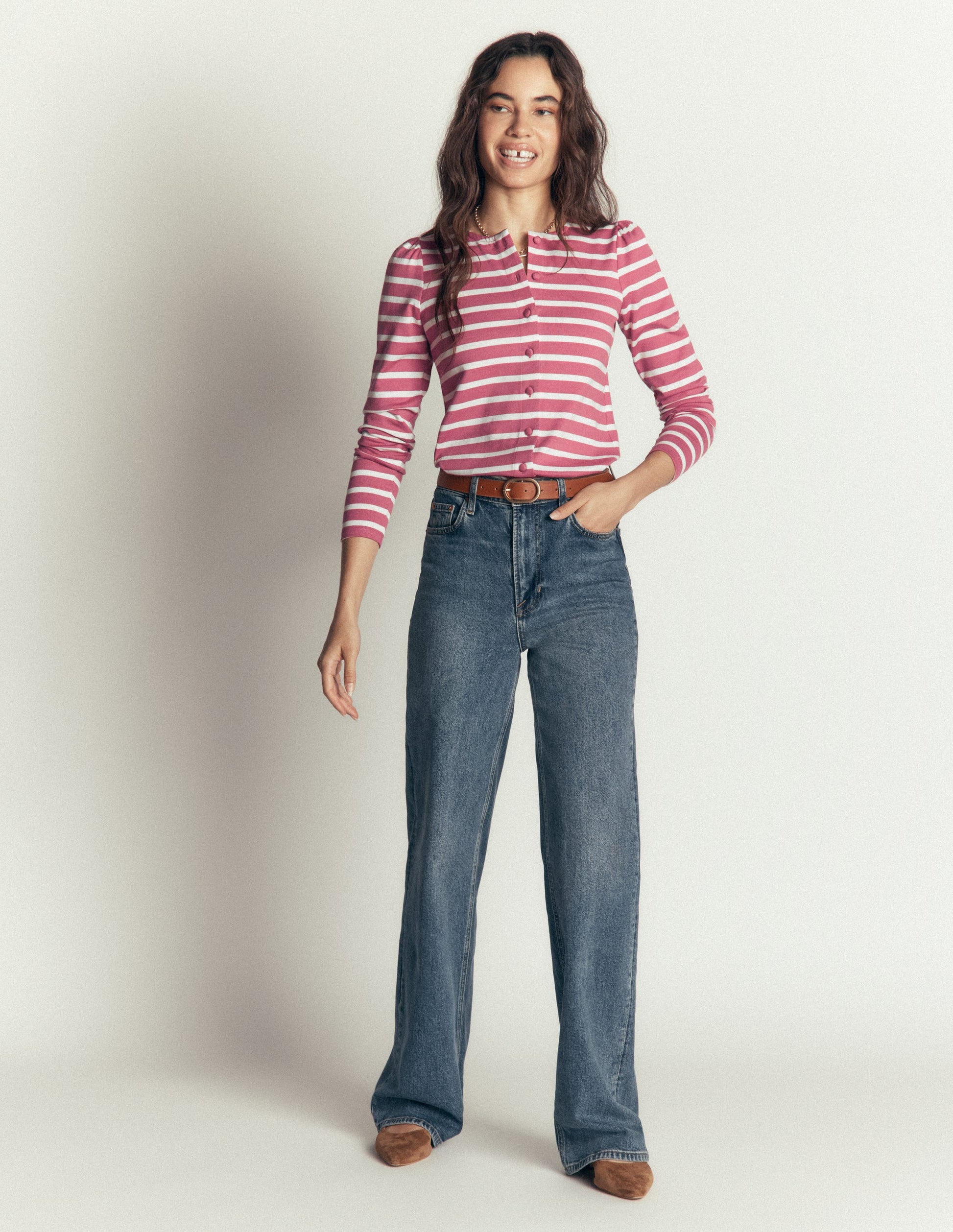 Iris Puff Sleeve Mariner-Heather Rose/ Ivory Stripe-4