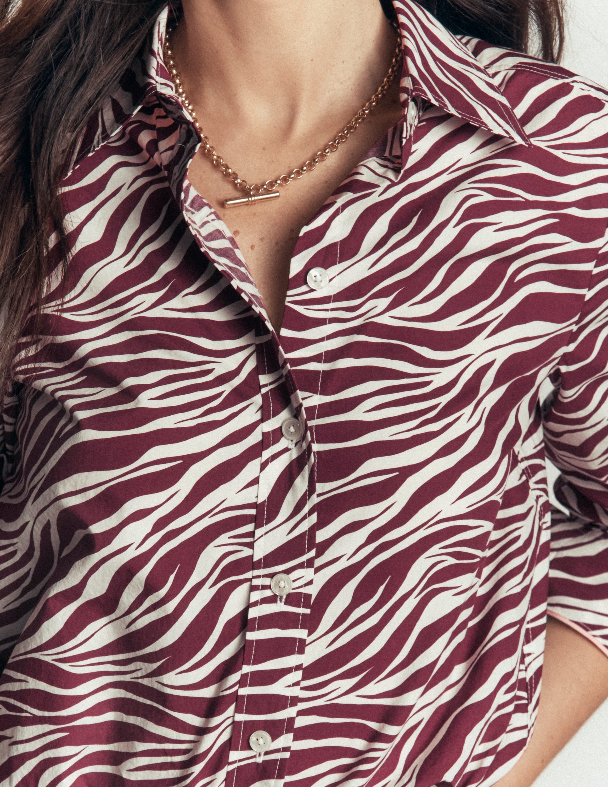 The New Sienna Cotton Shirt-Chestnut, Zebra Swirl - Image 2