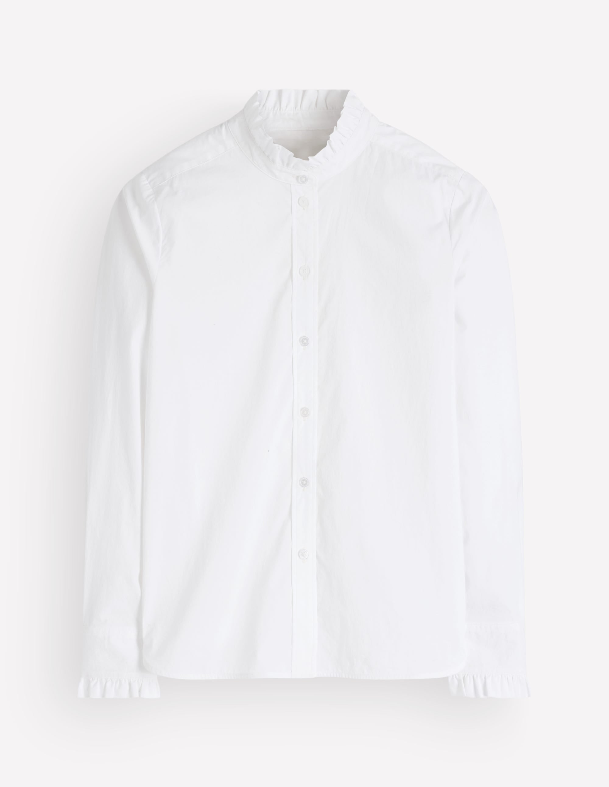 Sienna Frill Cotton Shirt-White - Image 6