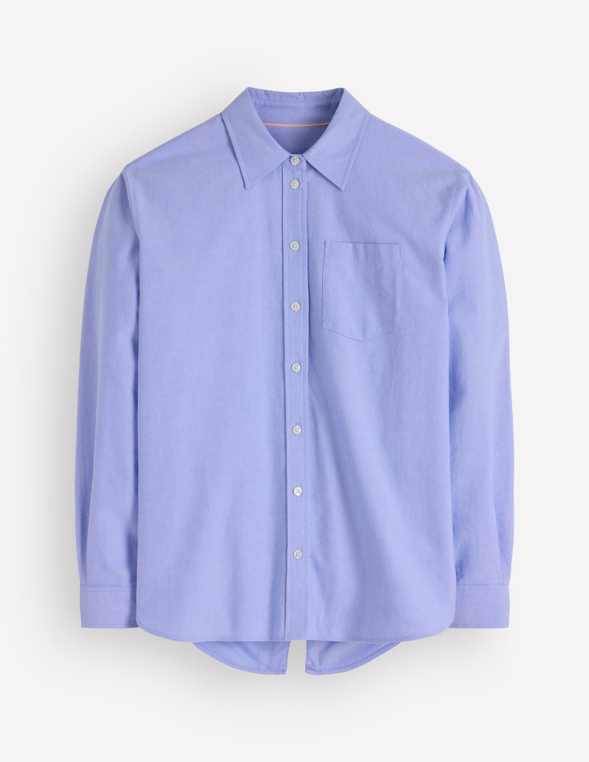 Sienna Relaxed Cotton Shirt-Blue Oxford, Trim Back-7
