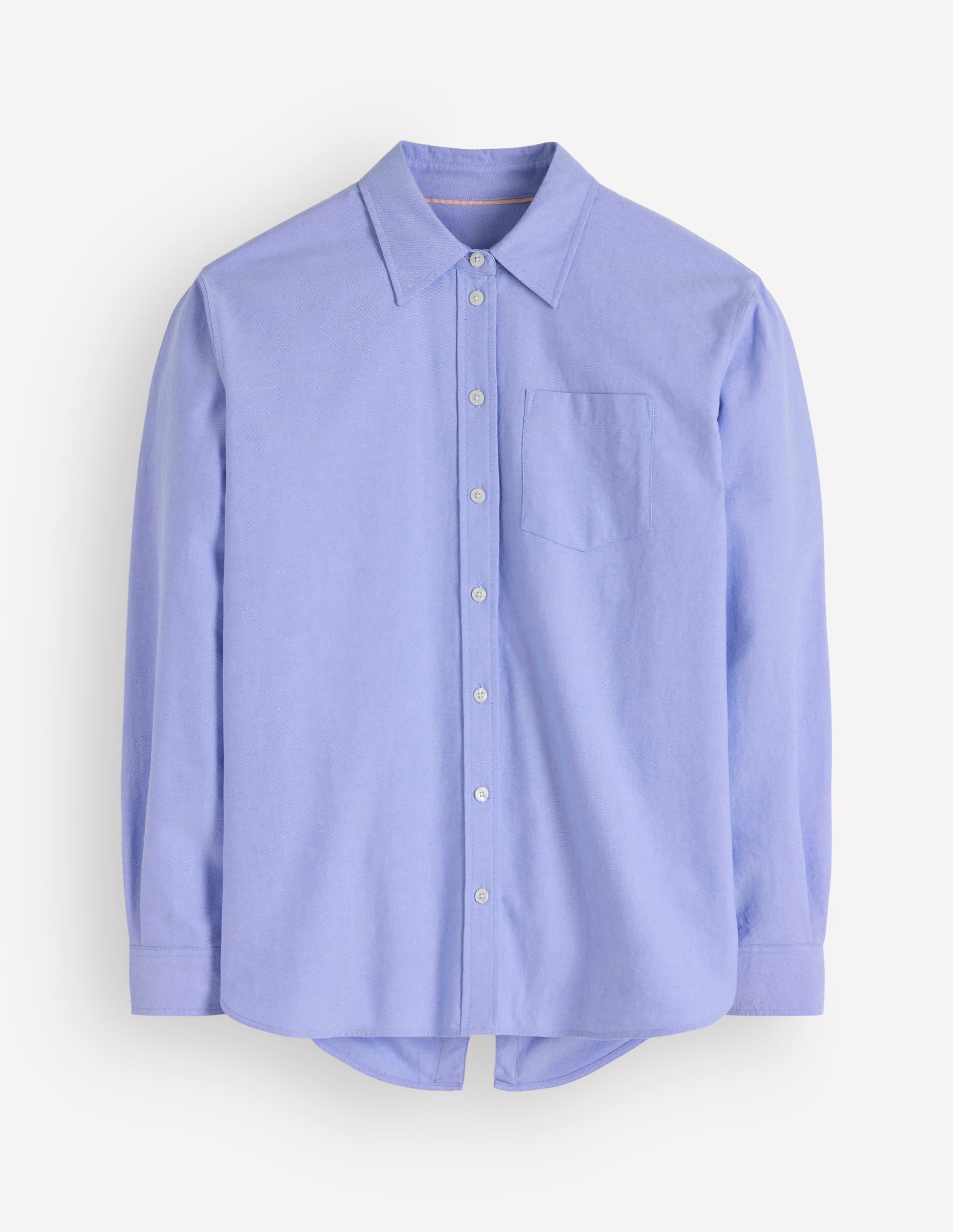 Sienna Relaxed Cotton Shirt-Blue Oxford, Trim Back - Image 6