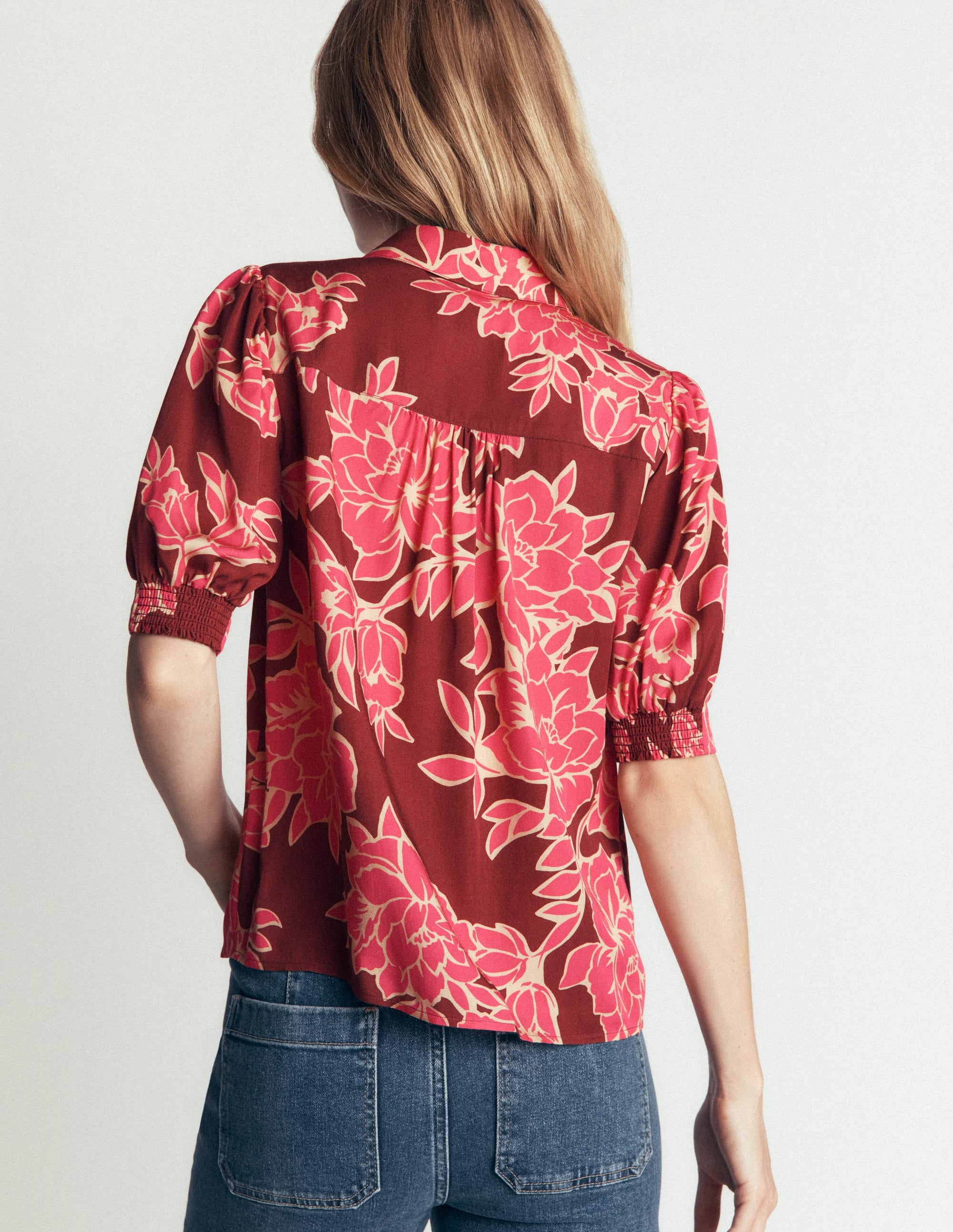 Penelope Viscose Top-Bright Rouge, Enchanted Peony - Image 4