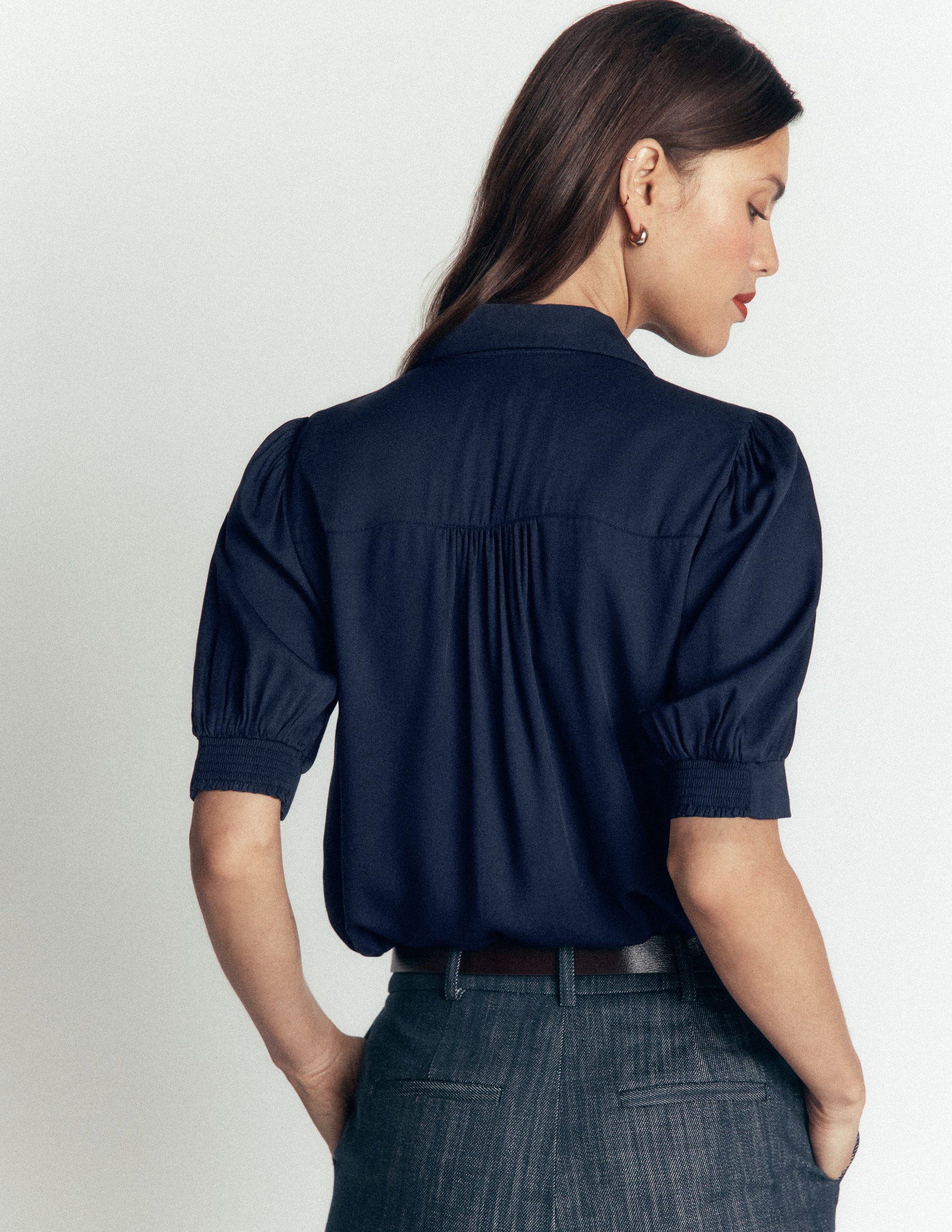 Penelope Viscose Top-French Navy-3