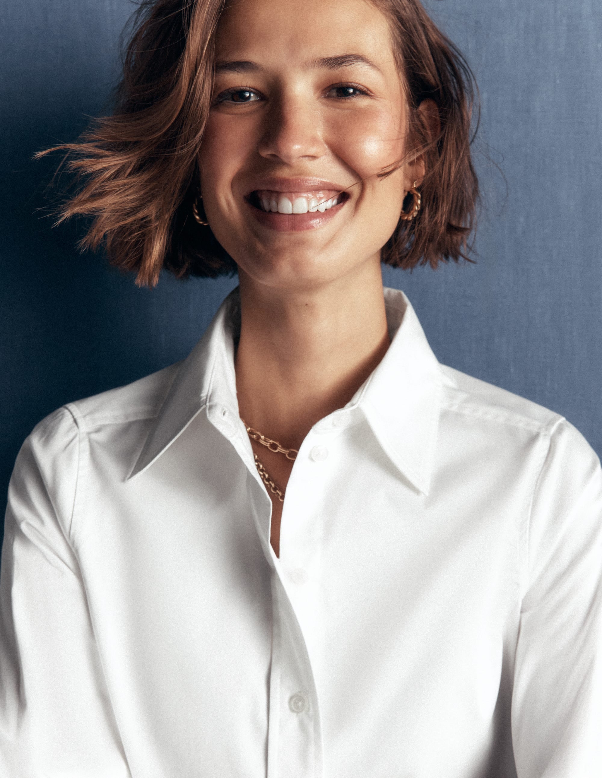 Anna Longline Cotton Shirt-White - Image 2