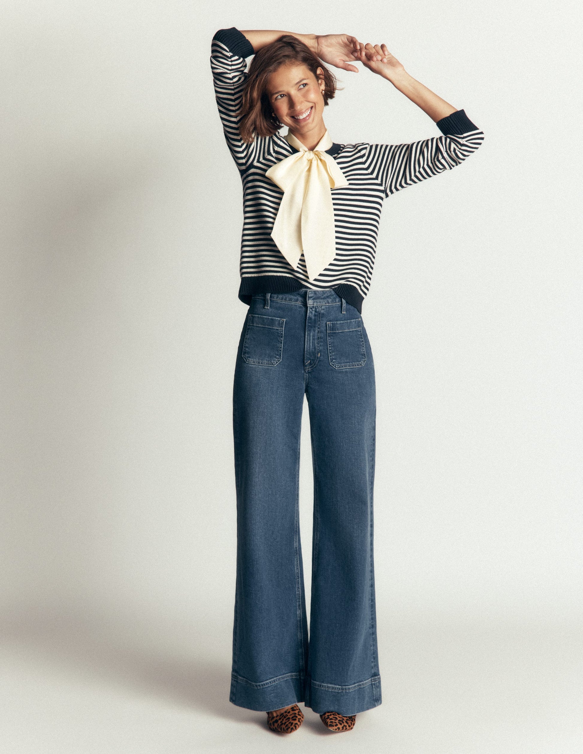 Tie Neck Silk Top-Ivory-6