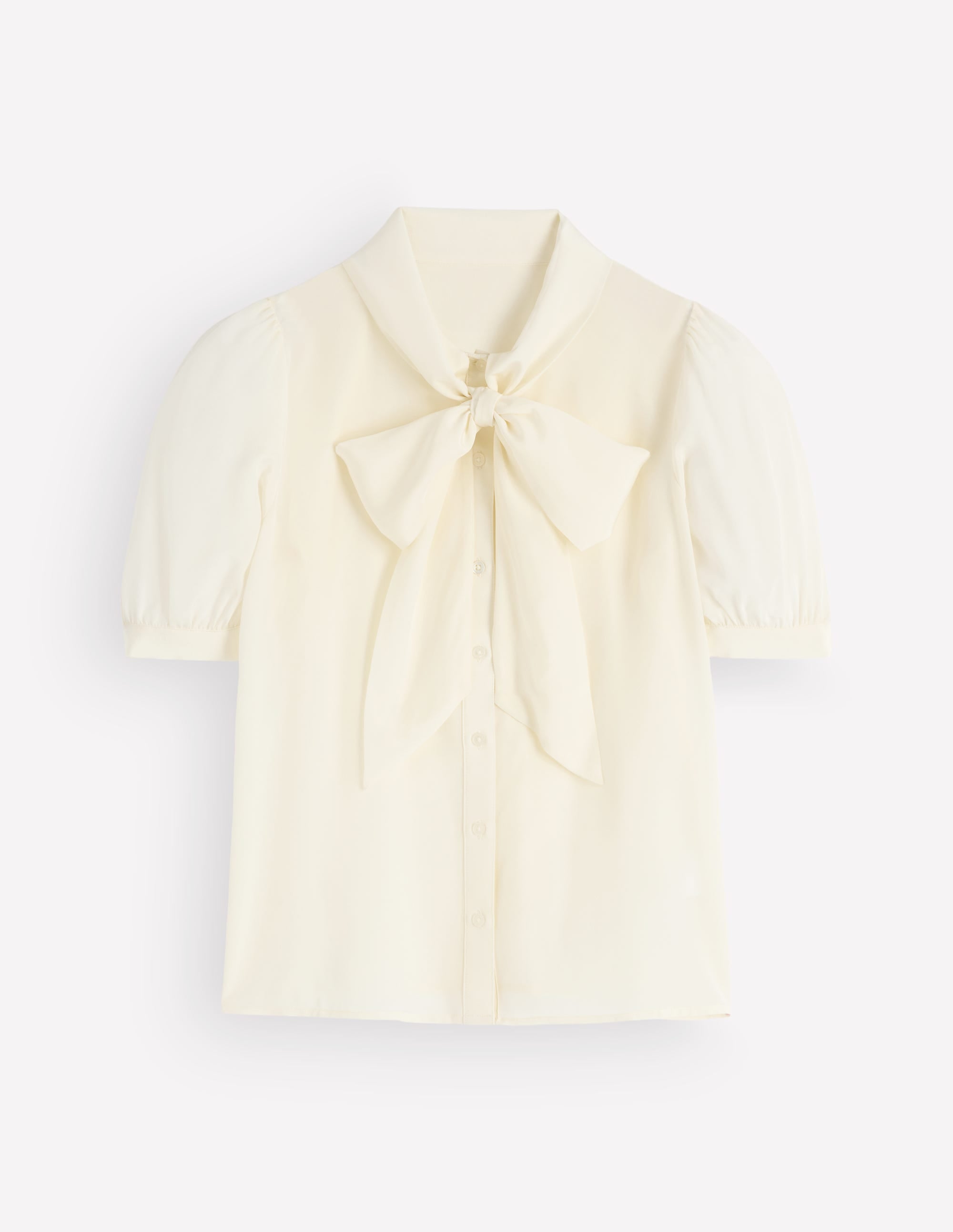Tie Neck Silk Top-Ivory - Image 8