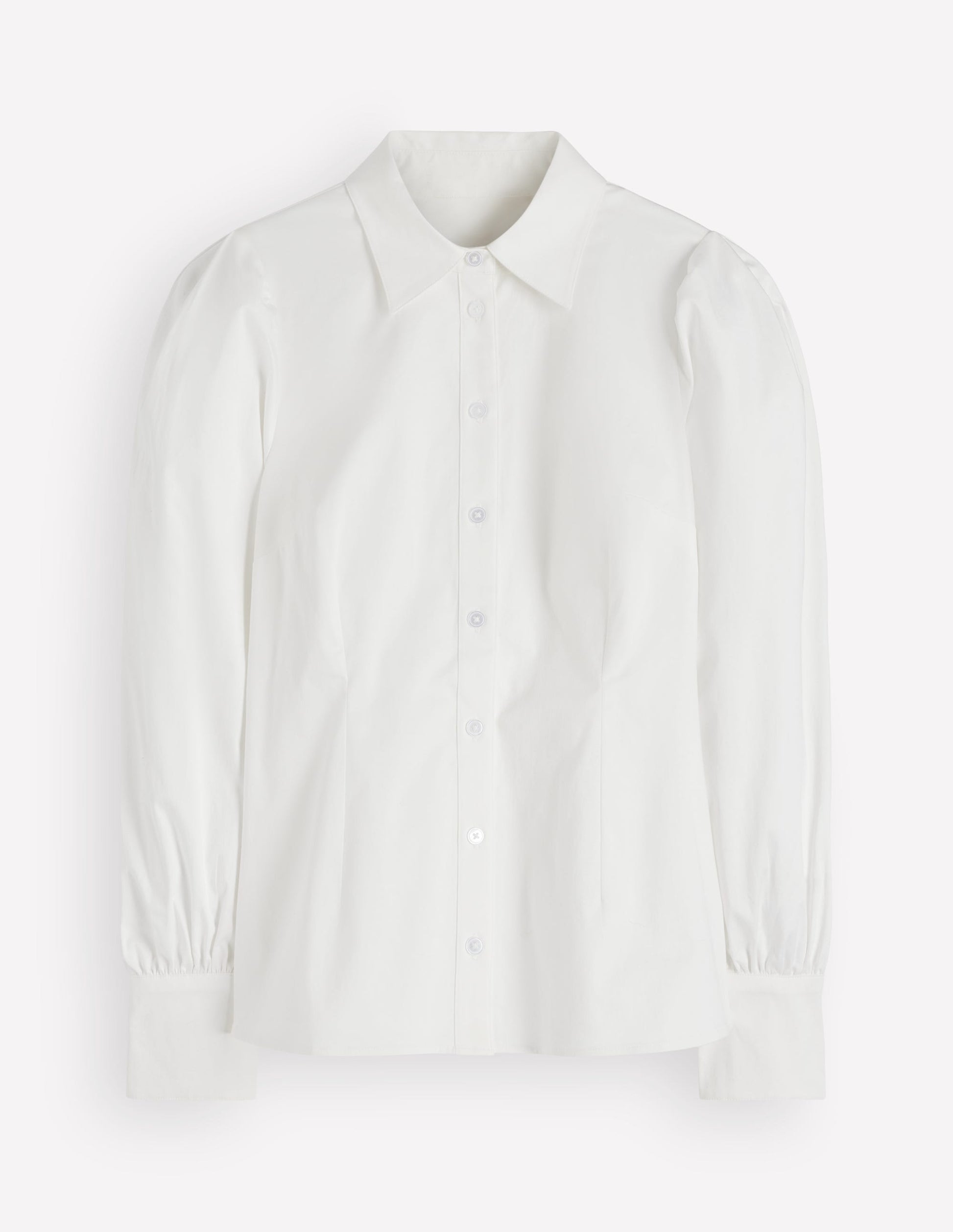 Volume Sleeve Shirt-White-6