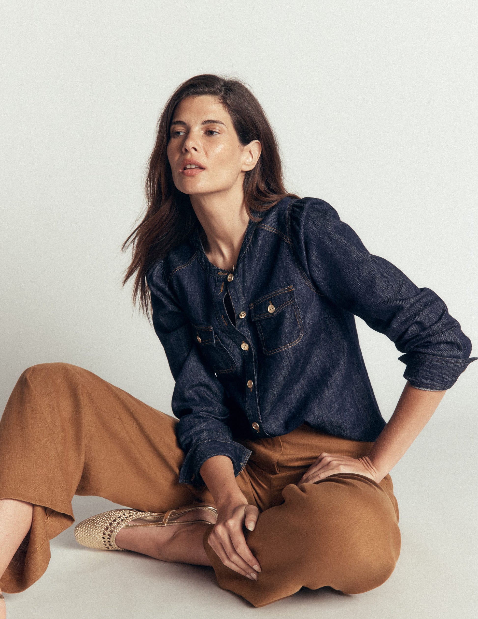 Thea Denim Shirt-Dark Indigo-4
