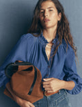 Erica Denim Frill Top-Mid Vintage