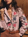 Erica Cotton Frill Top-Soft Pink, Embroidered Floral