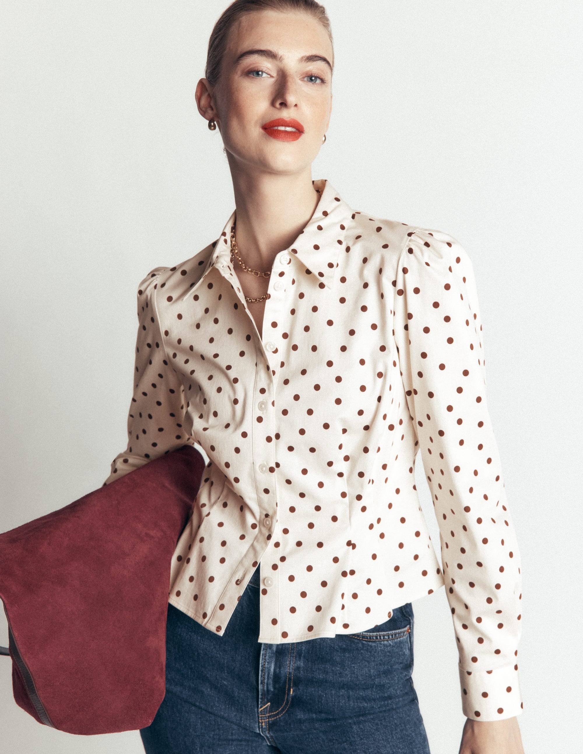 Julia Darted Cotton Shirt-Ivory, Boden Spot - Image 4