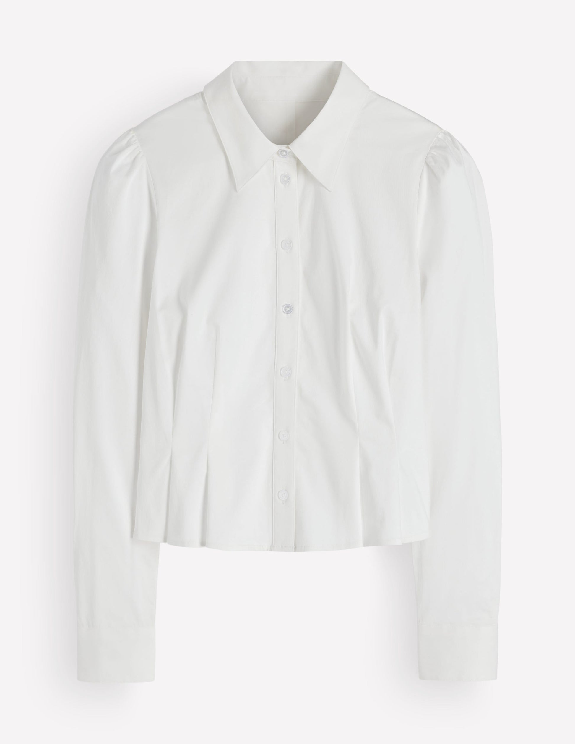 Julia Darted Cotton Shirt-White-5