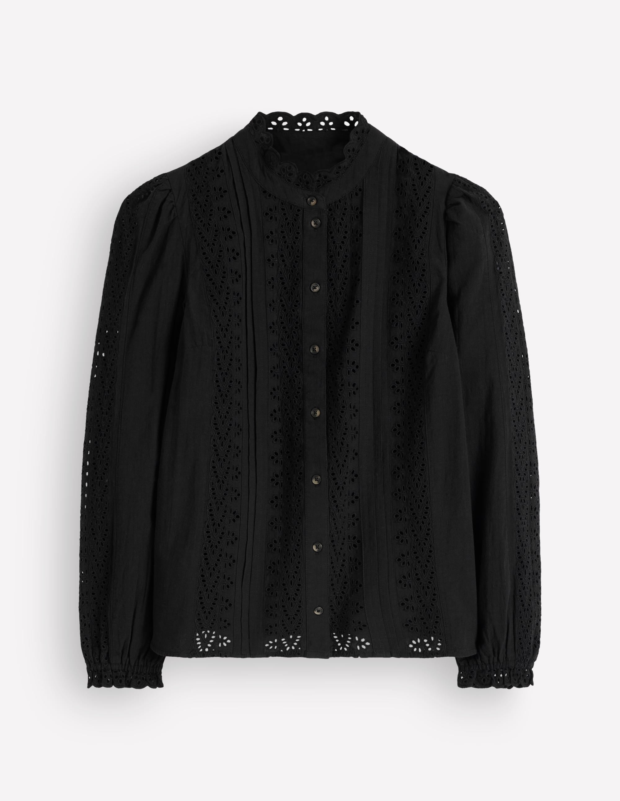 Cotton Broderie Top-Black - Image 6