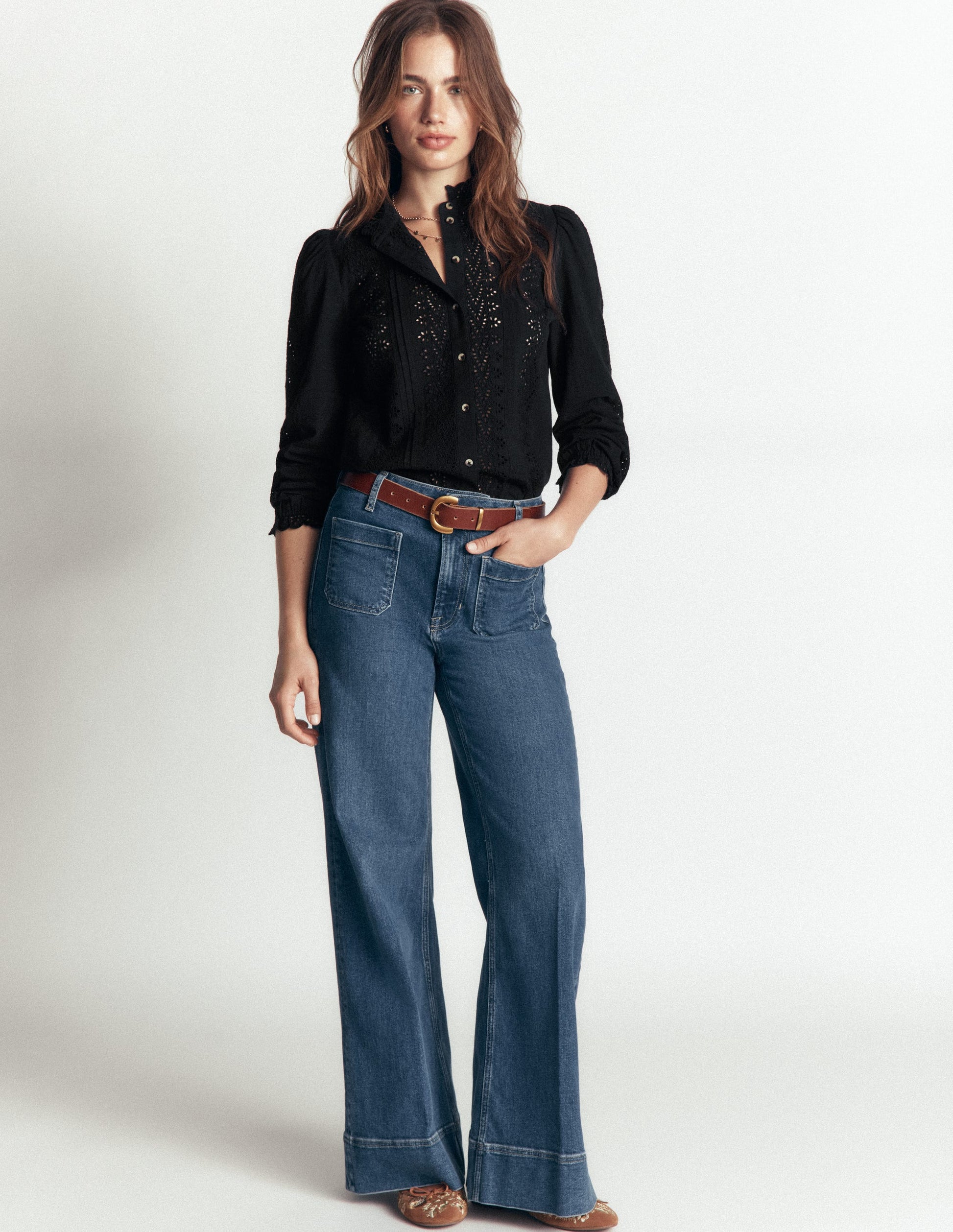 Cotton Broderie Top-Black-4