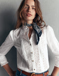 Cotton Broderie Top-Ivory