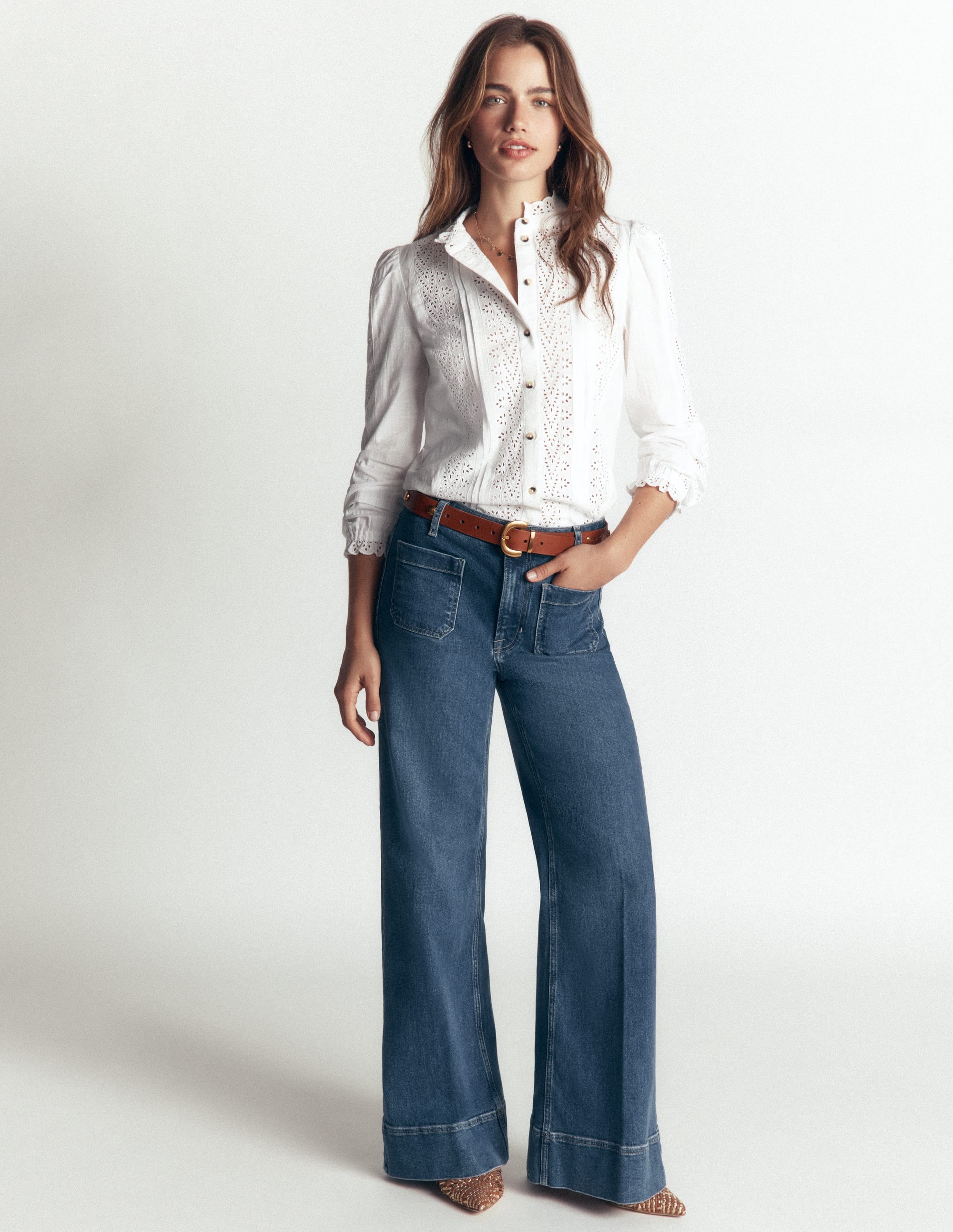 Cotton Broderie Top-Ivory - Image 4
