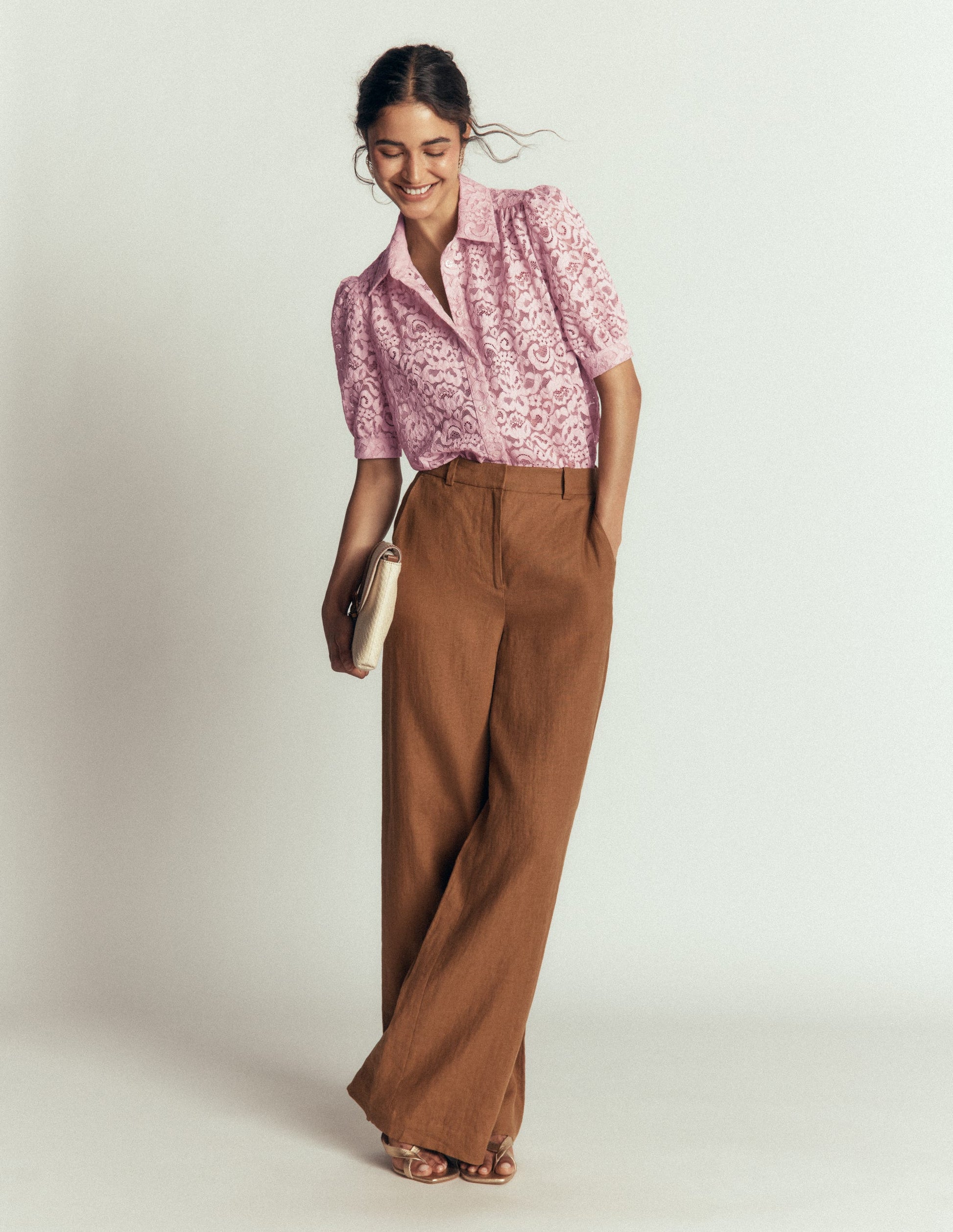 Penelope Lace Shirt-Pink Violet-1