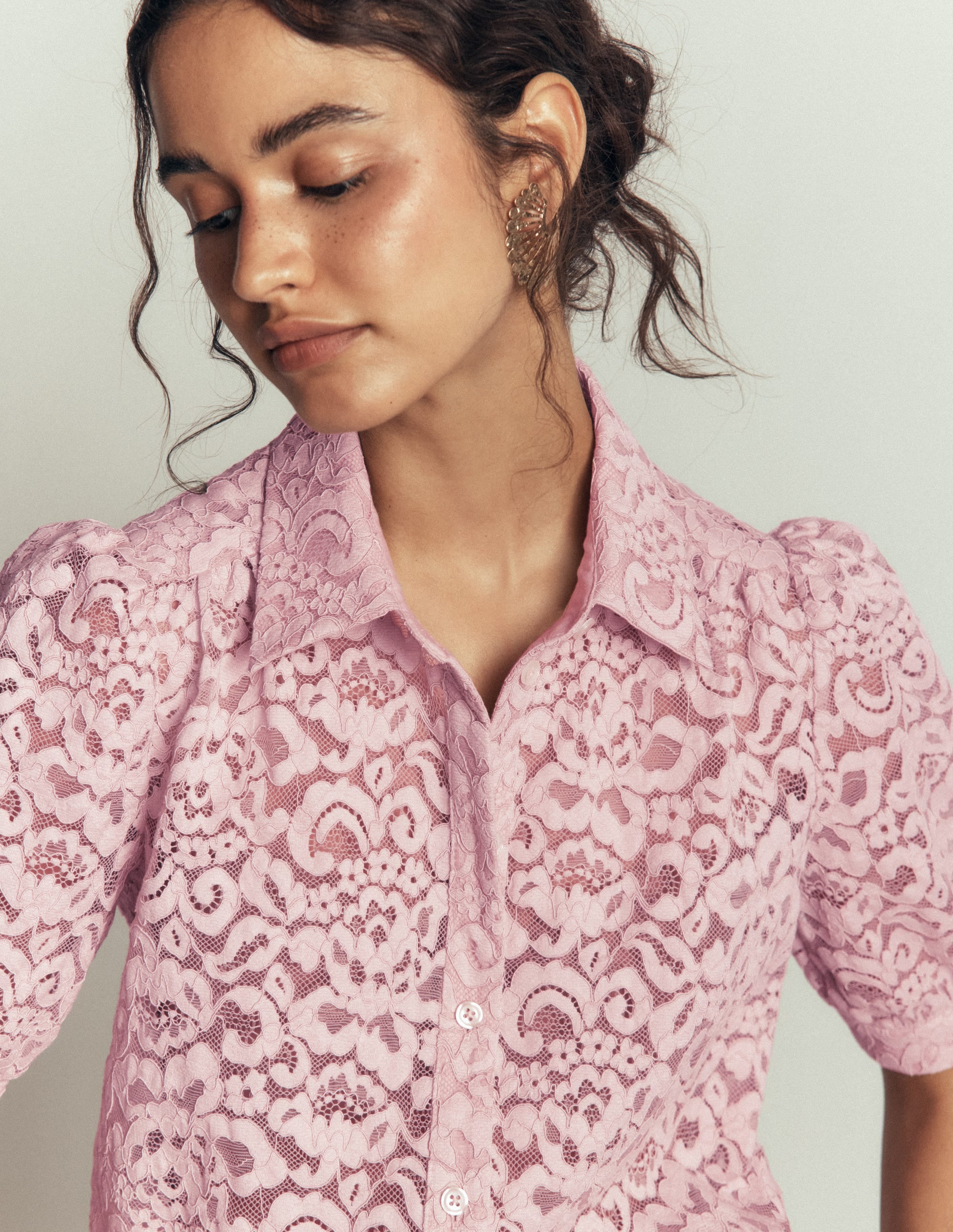 Penelope Lace Shirt-Pink Violet - Image 5