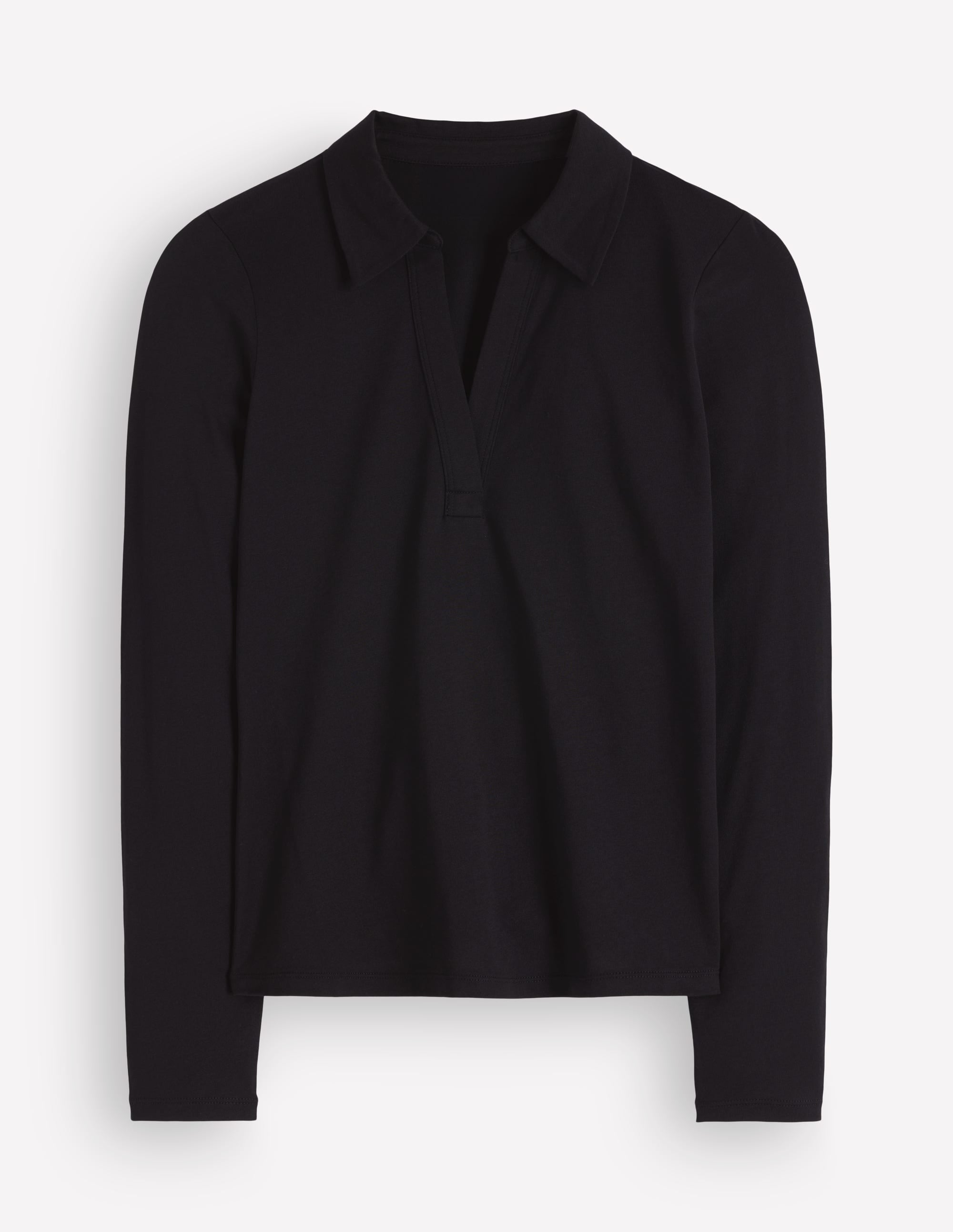 Open Collar Notch Neck-Black - Image 4