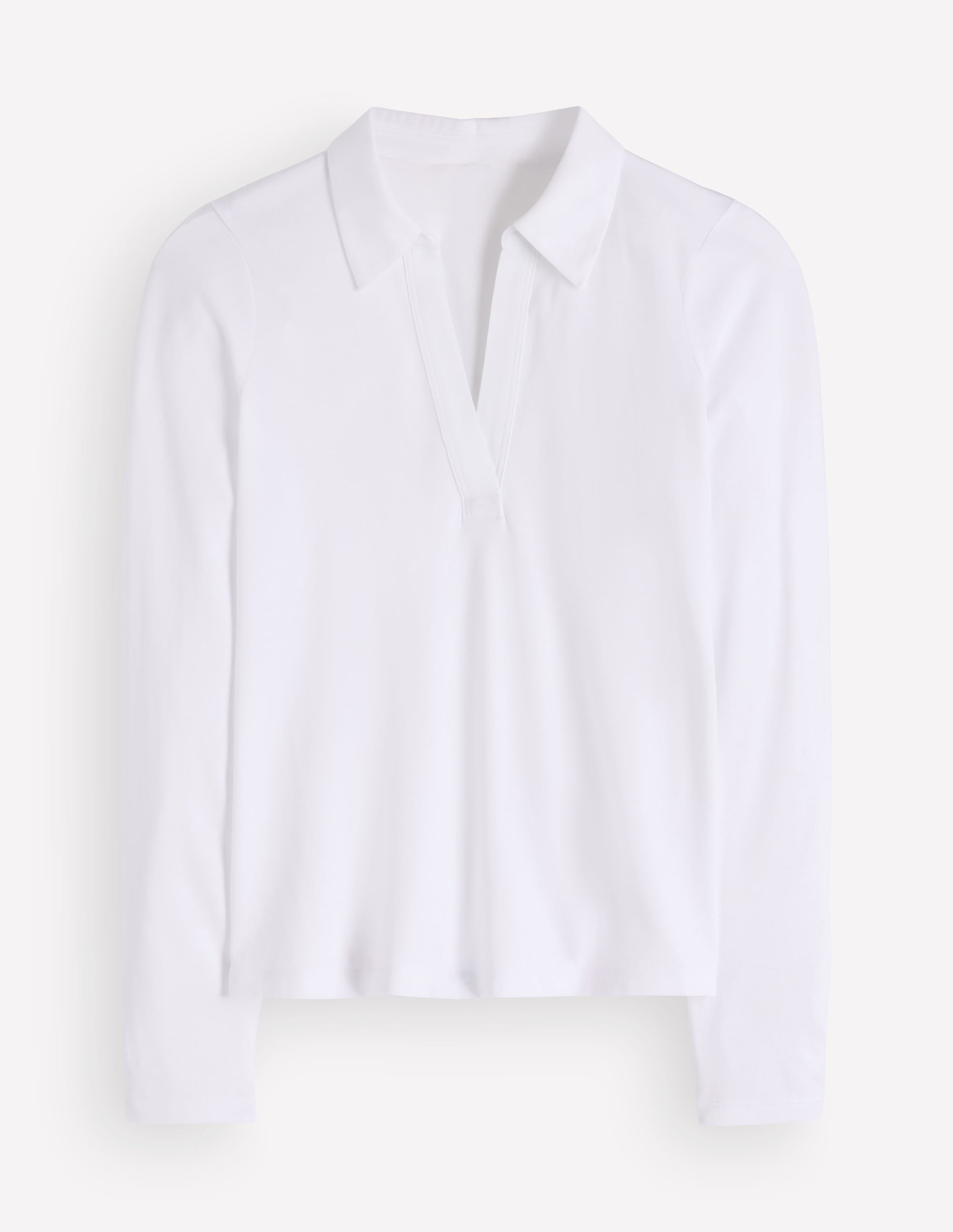 Open Collar Notch Neck-White - Image 6