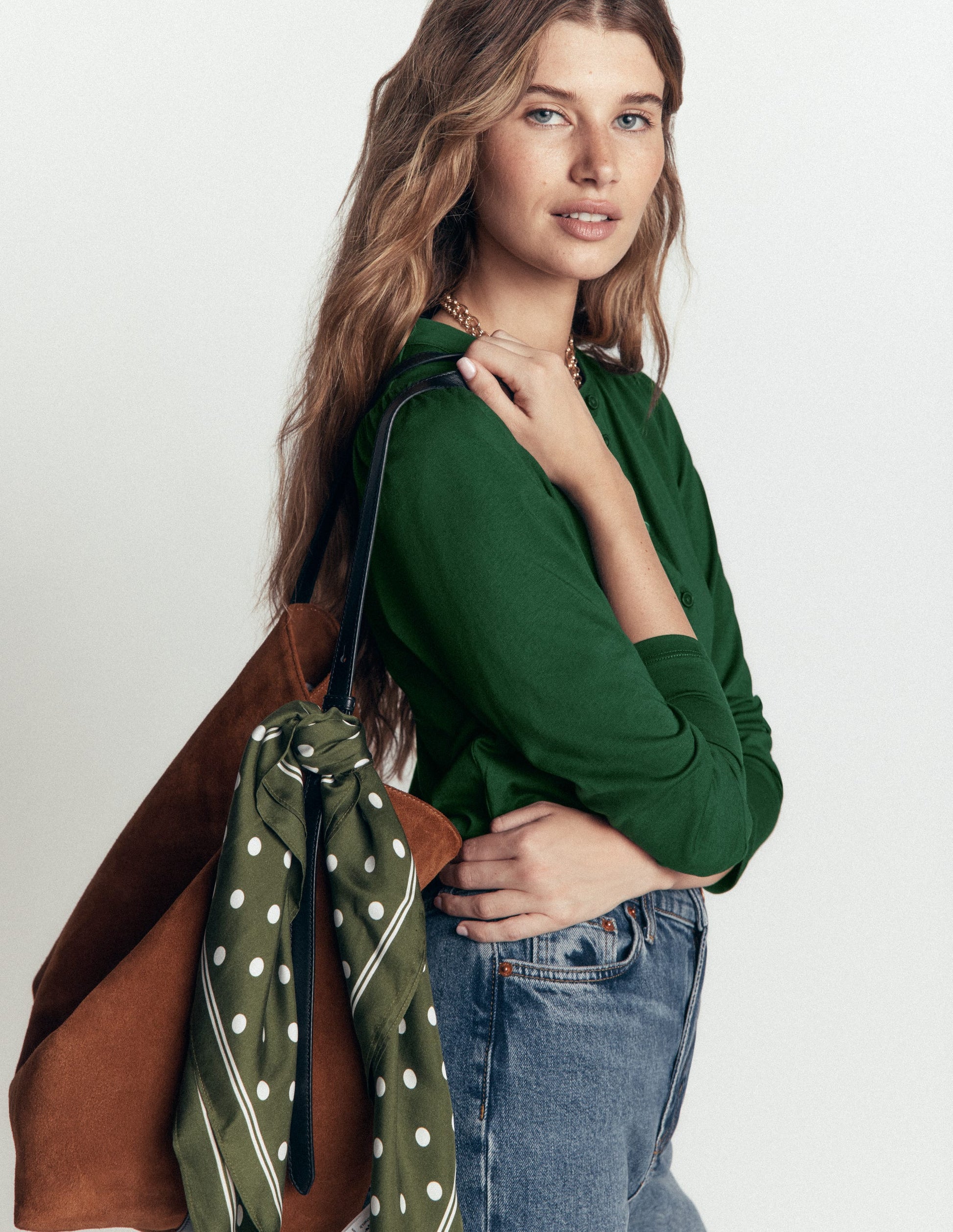 Supersoft Puff Sleeve Shirt-Hunter Green-1