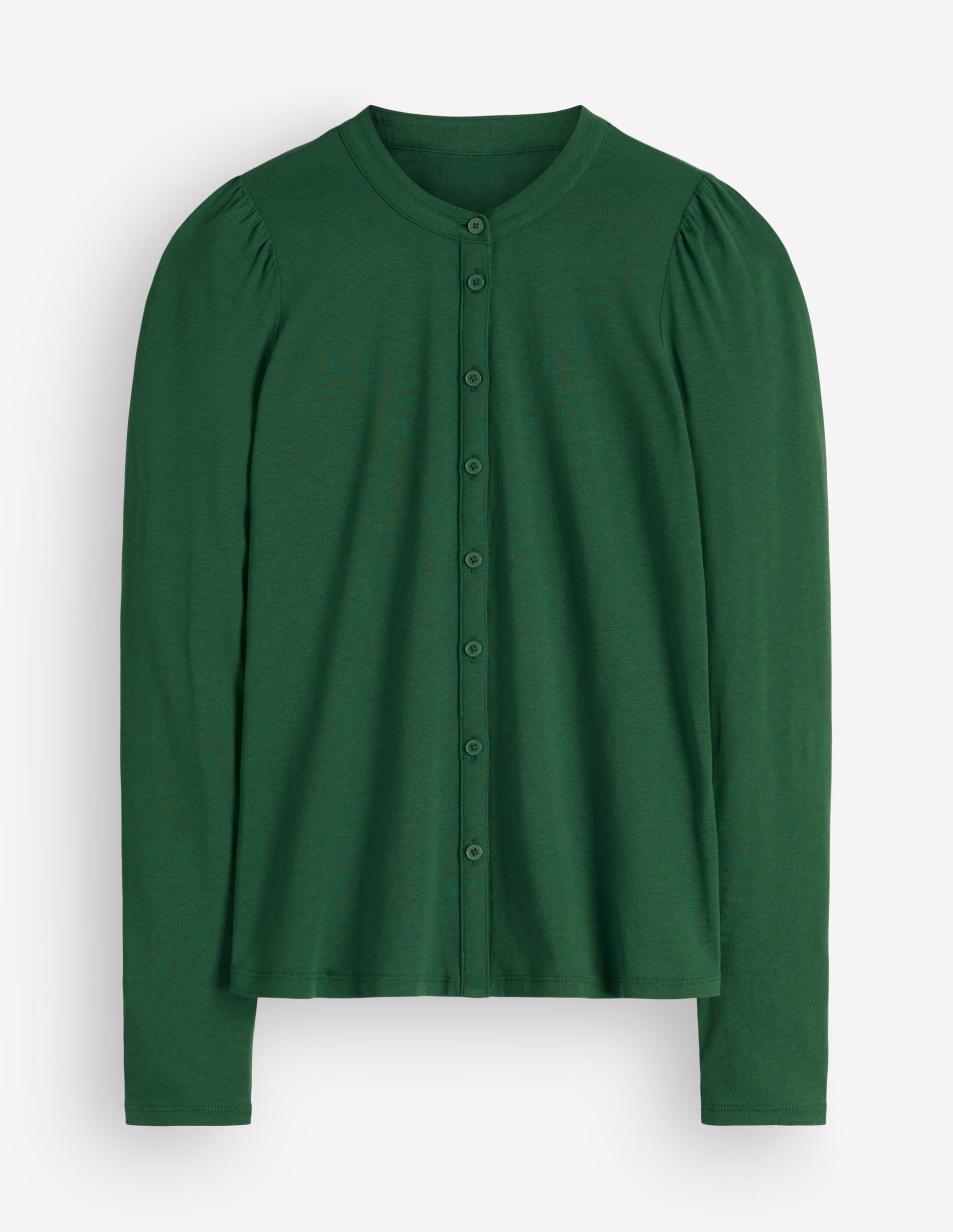 Supersoft Puff Sleeve Shirt-Hunter Green-5
