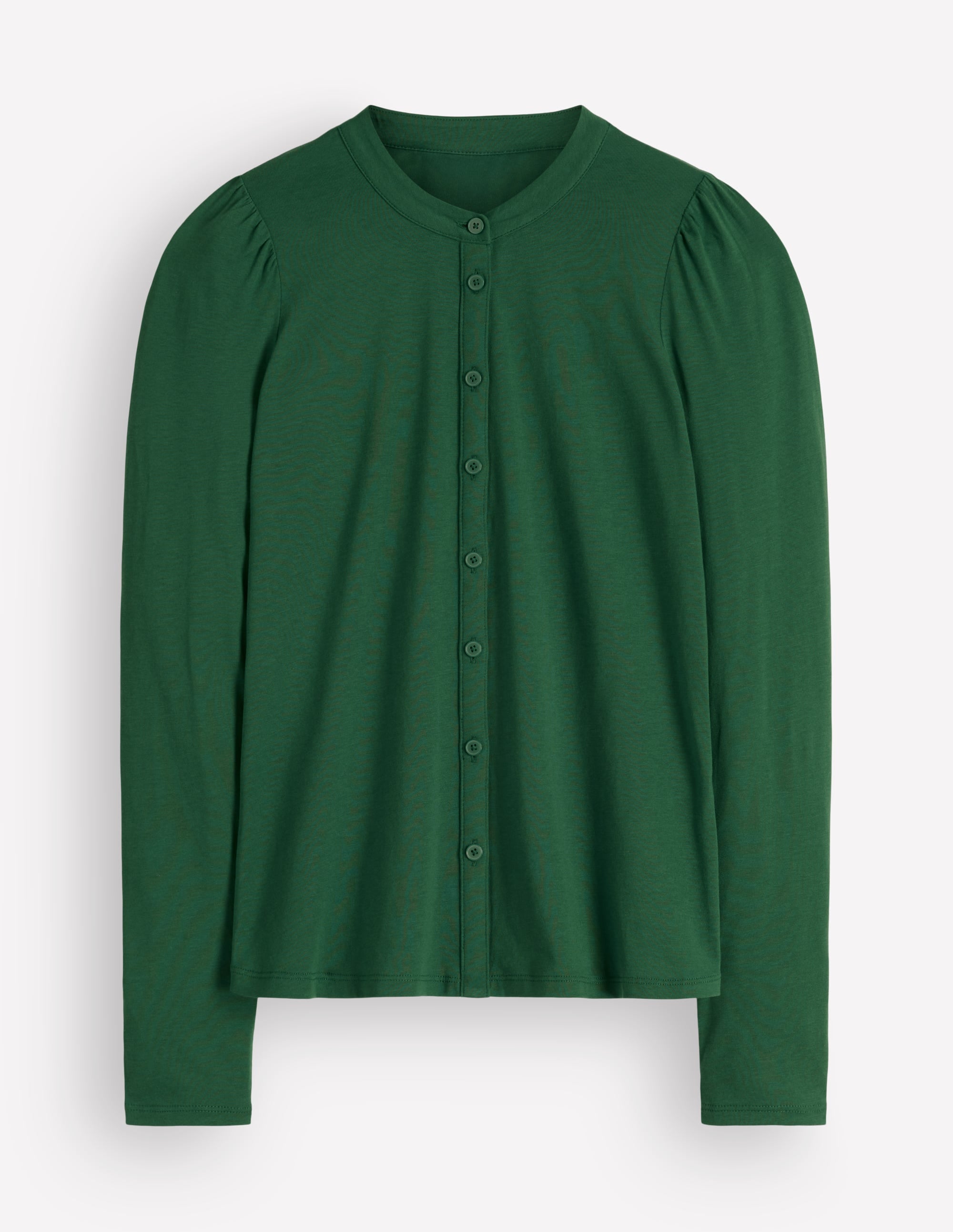 Supersoft Puff Sleeve Shirt-Hunter Green - Image 5