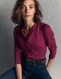 Supersoft Puff Sleeve Shirt-Beetroot Red