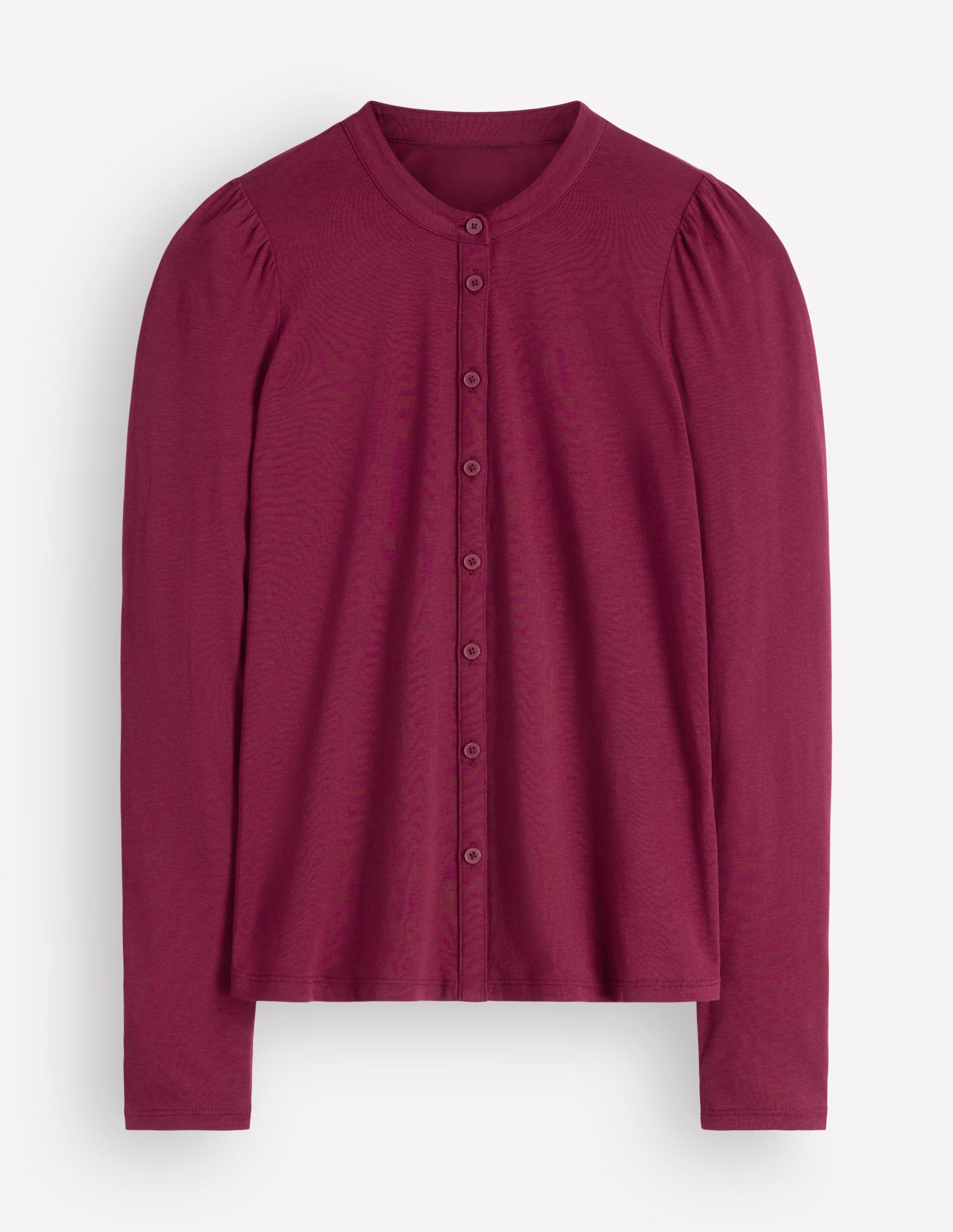 Supersoft Puff Sleeve Shirt-Beetroot Red-5