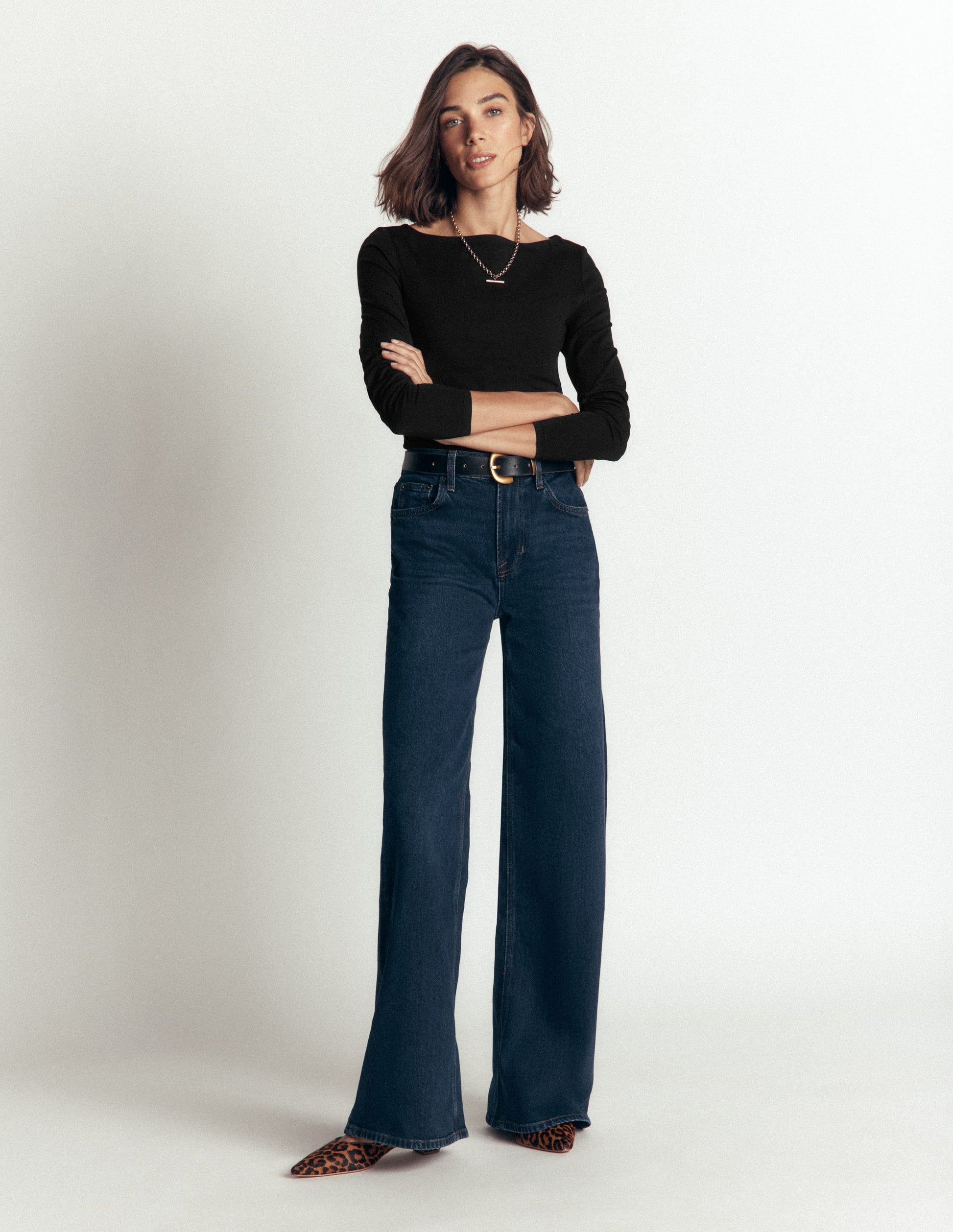 Gathered Detail Long sleeve-Black-4