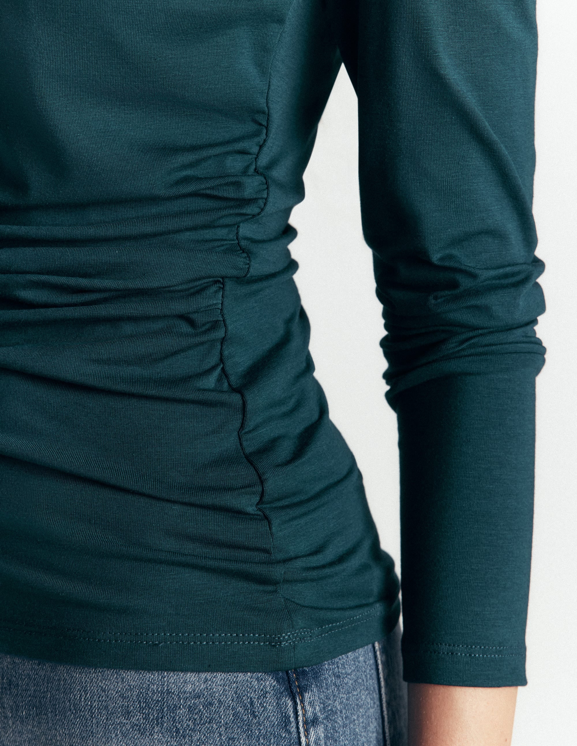 Gathered Detail Long sleeve-Midnight Teal - Image 2