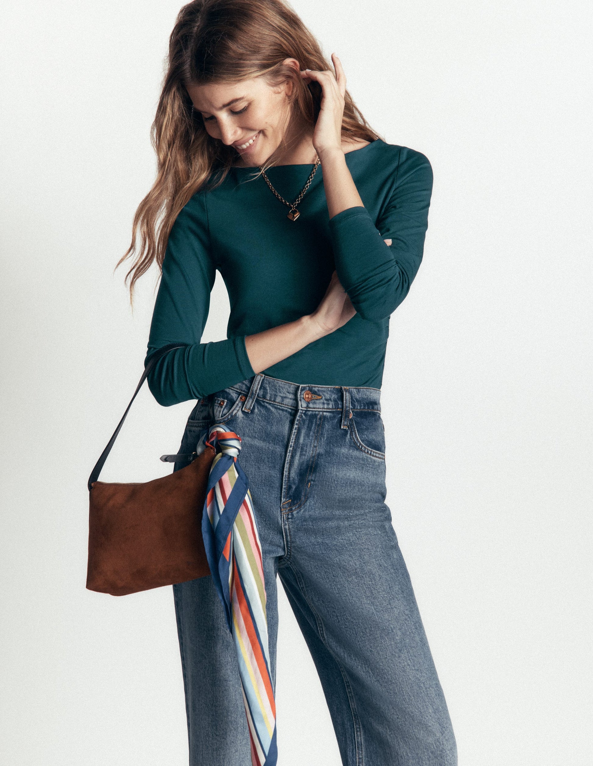 Gathered Detail Long sleeve-Midnight Teal-4