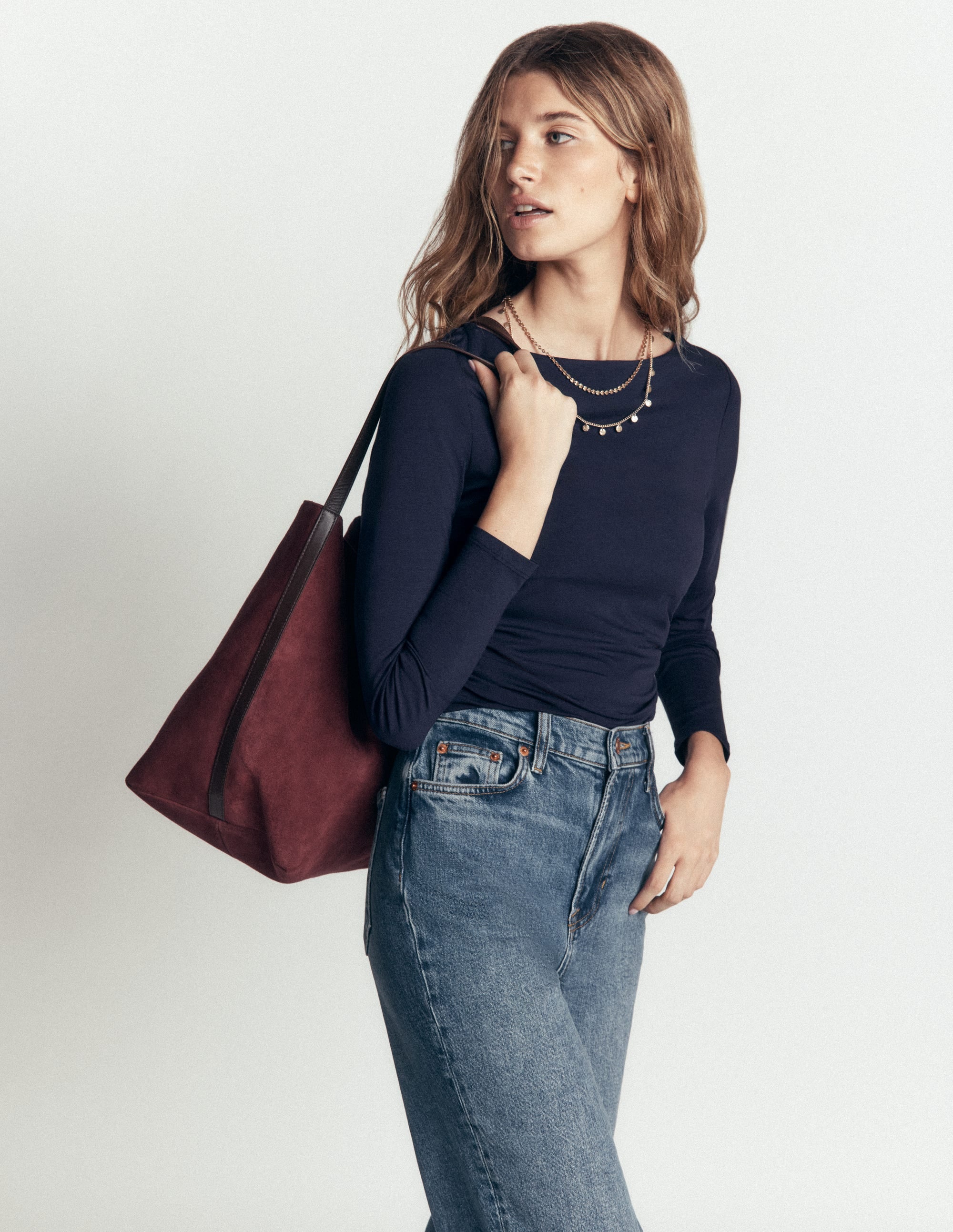 Gathered Detail Long sleeve-Navy - Image 5