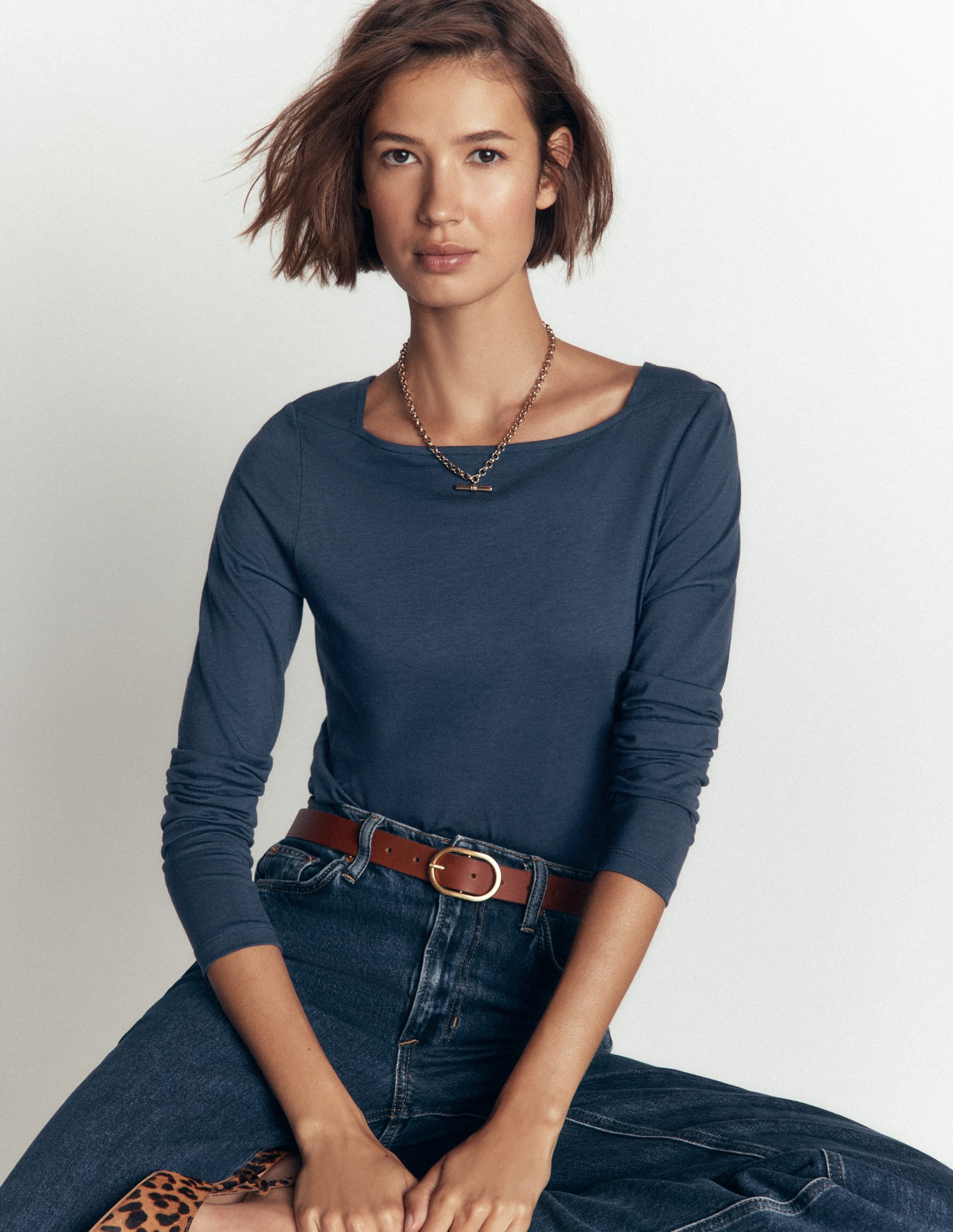 Square Neck Long Sleeve-Midnight Ocean - Image 1