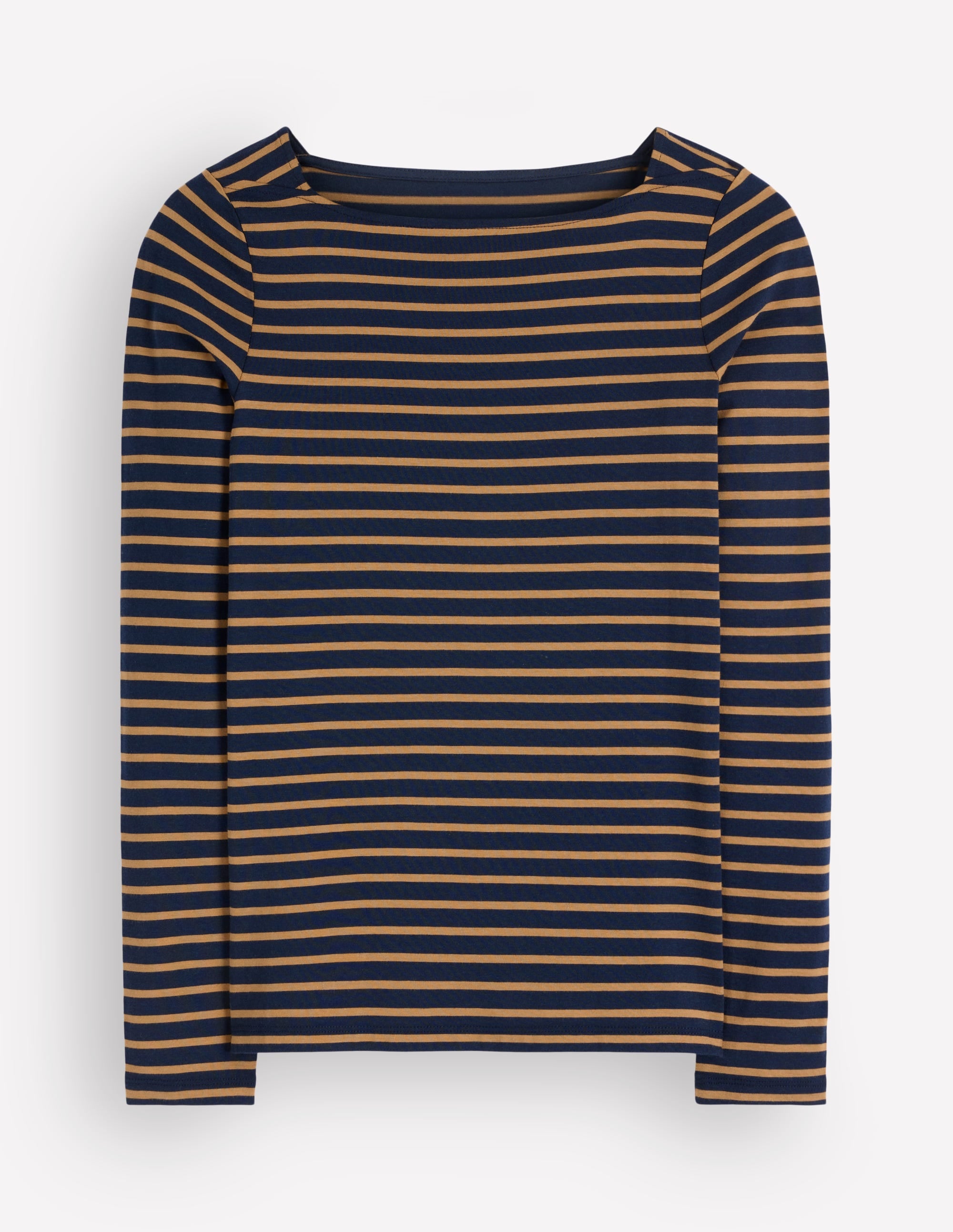 Square Neck Long Sleeve-Navy and Dijon Stripe - Image 5