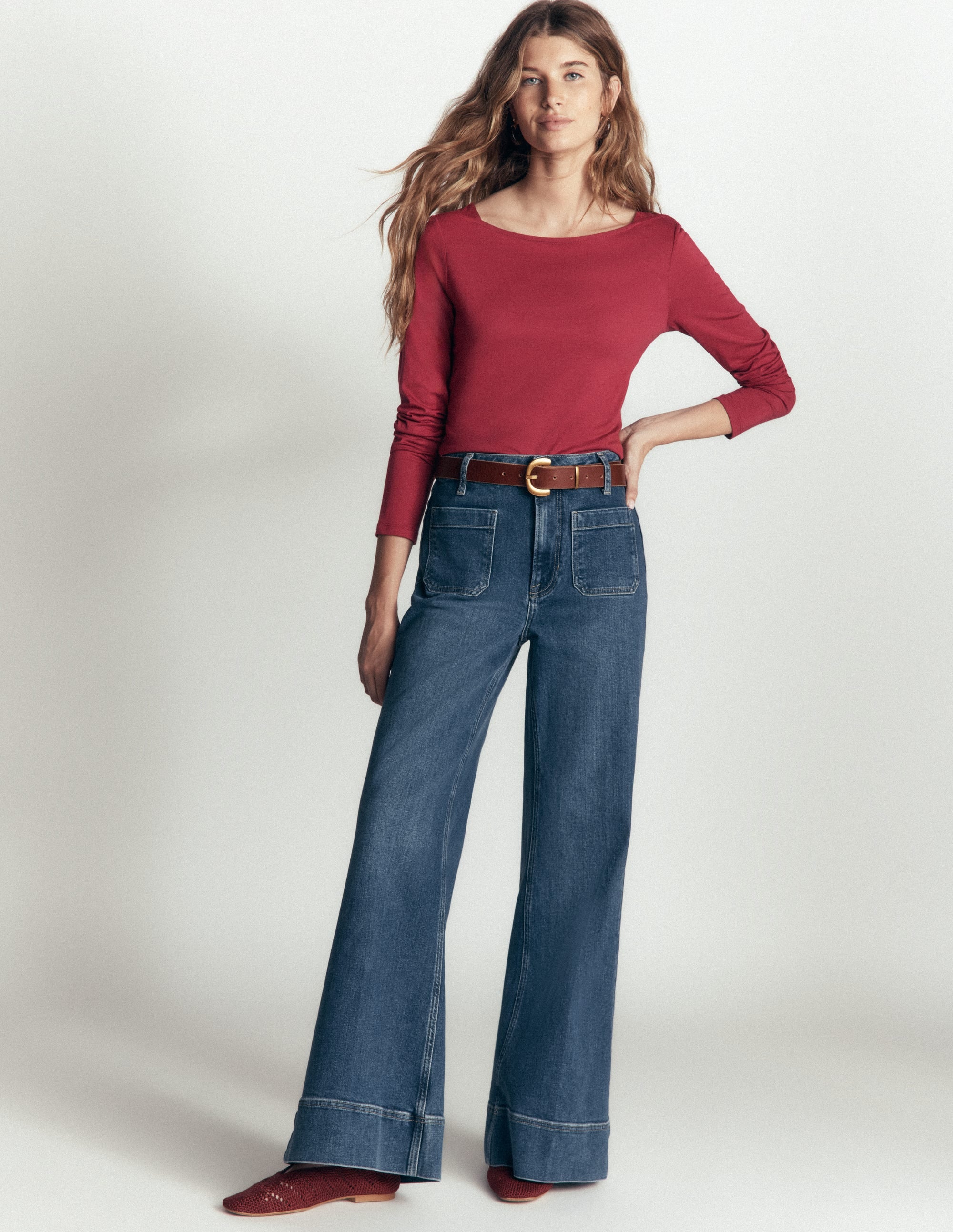 Square Neck Long Sleeve-Rich Chestnut - Image 4