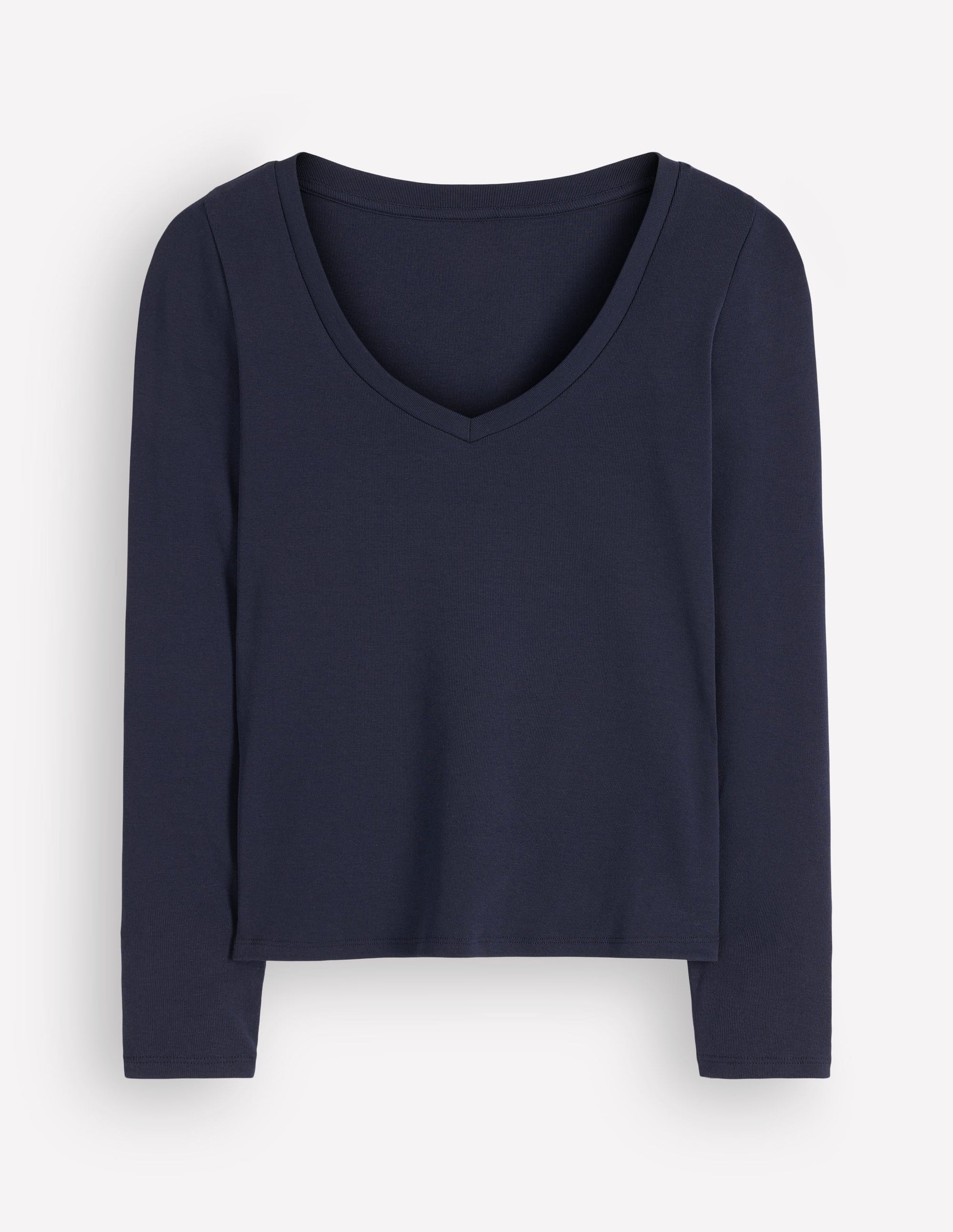Essential V Neck Top-Navy-5