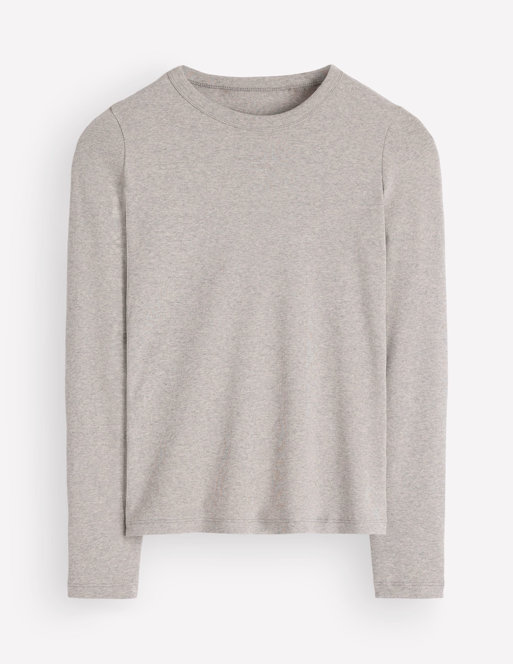Annie Essential Crew Neck Top-Grey Marl - Image 4