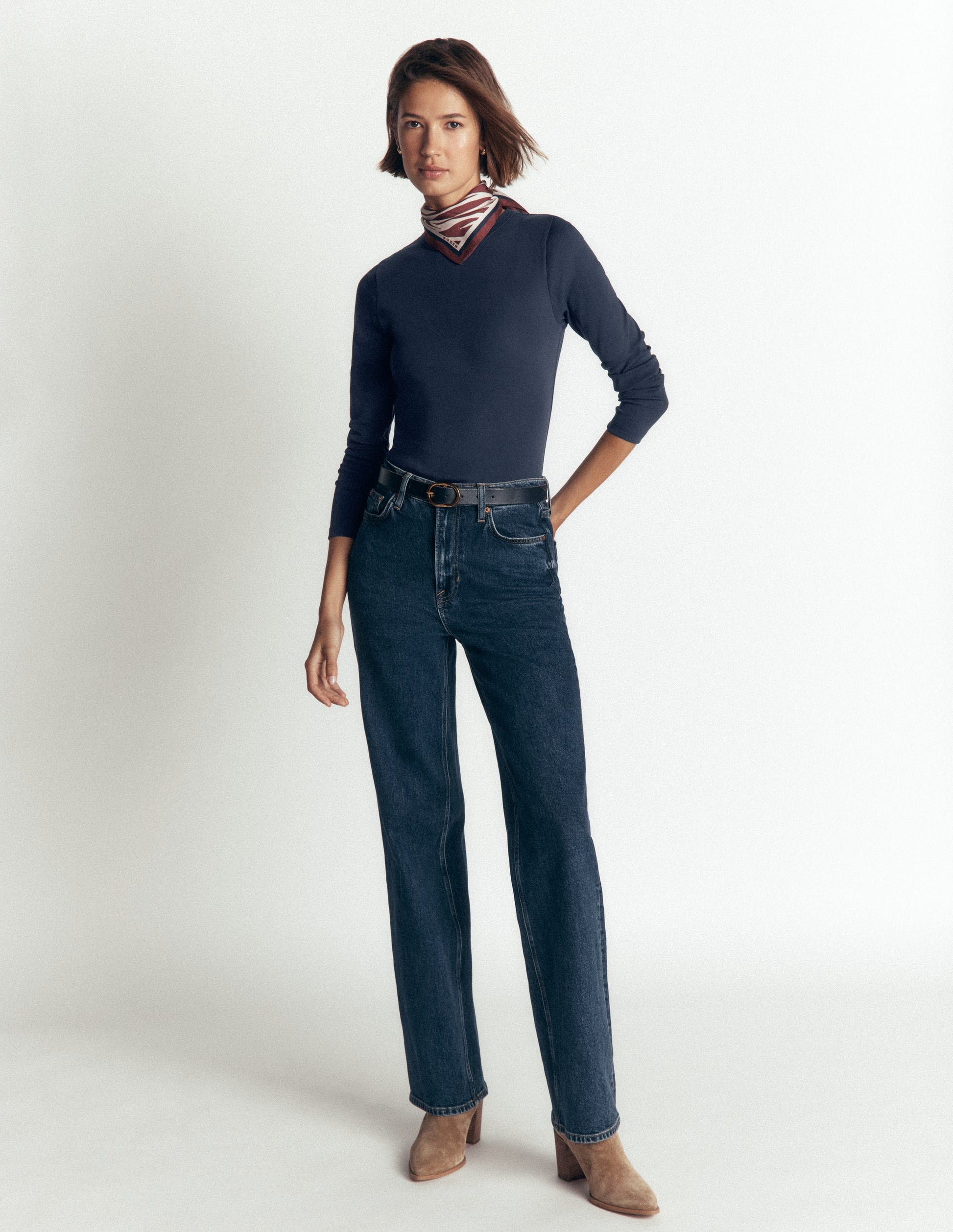 Annie Essential Crew Neck Top-NAVY-4