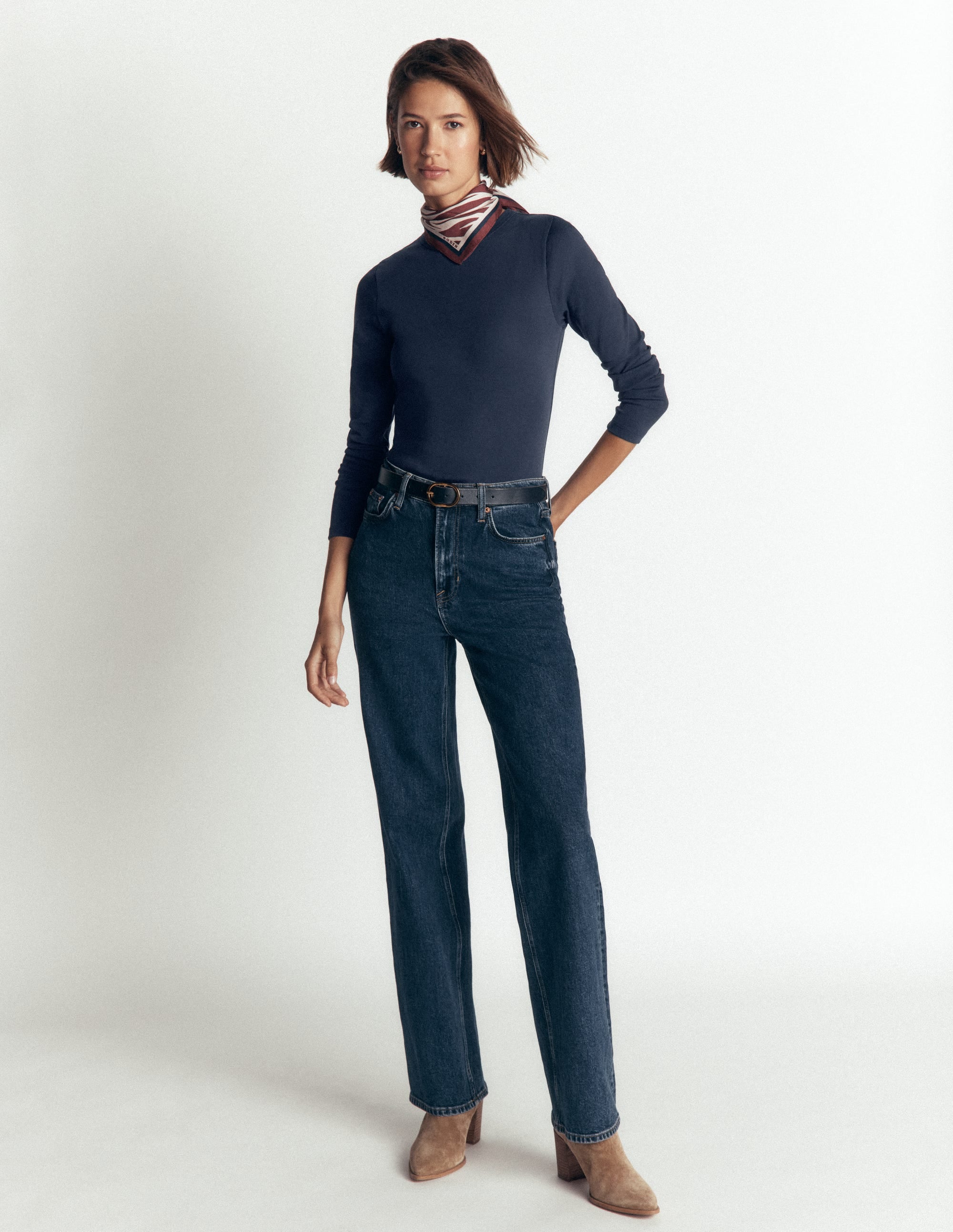 Annie Essential Crew Neck Top-NAVY - Image 4
