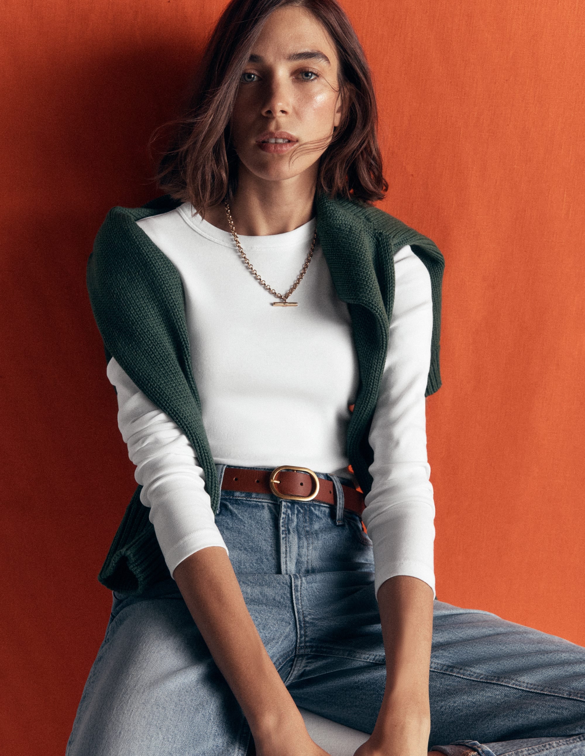 Annie Essential Crew Neck Top-White - Image 1