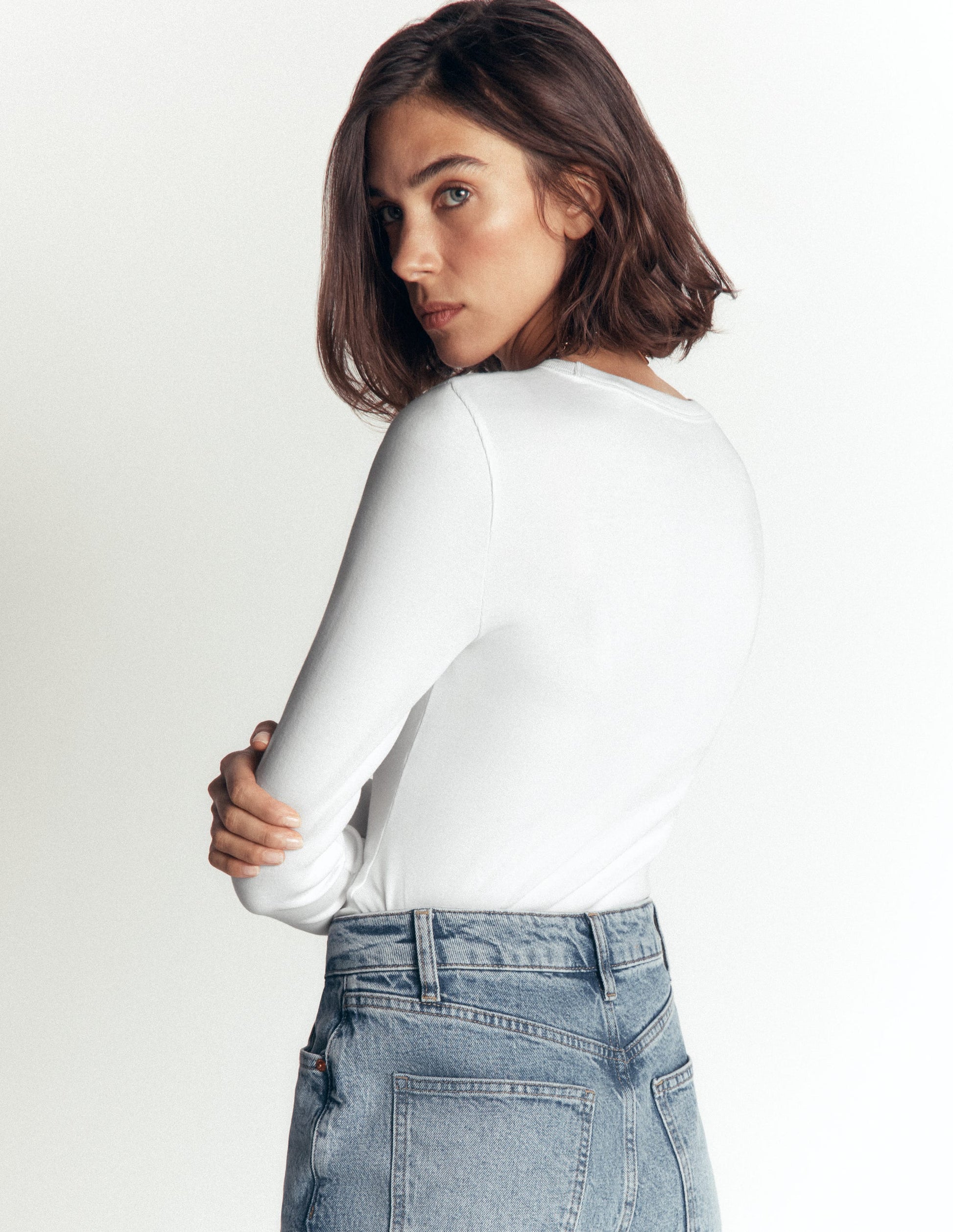 Annie Essential Crew Neck Top-White-3