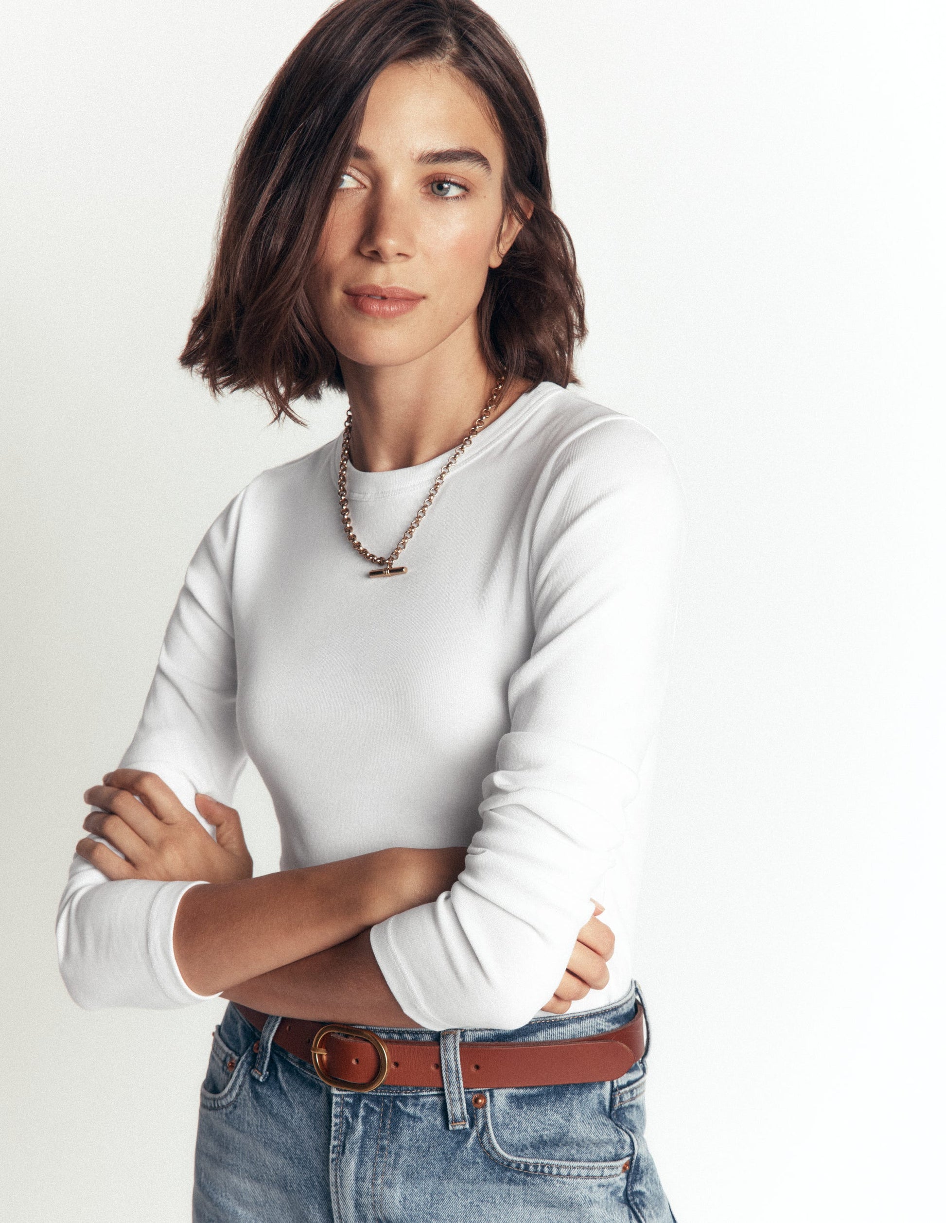 Annie Essential Crew Neck Top-White-4